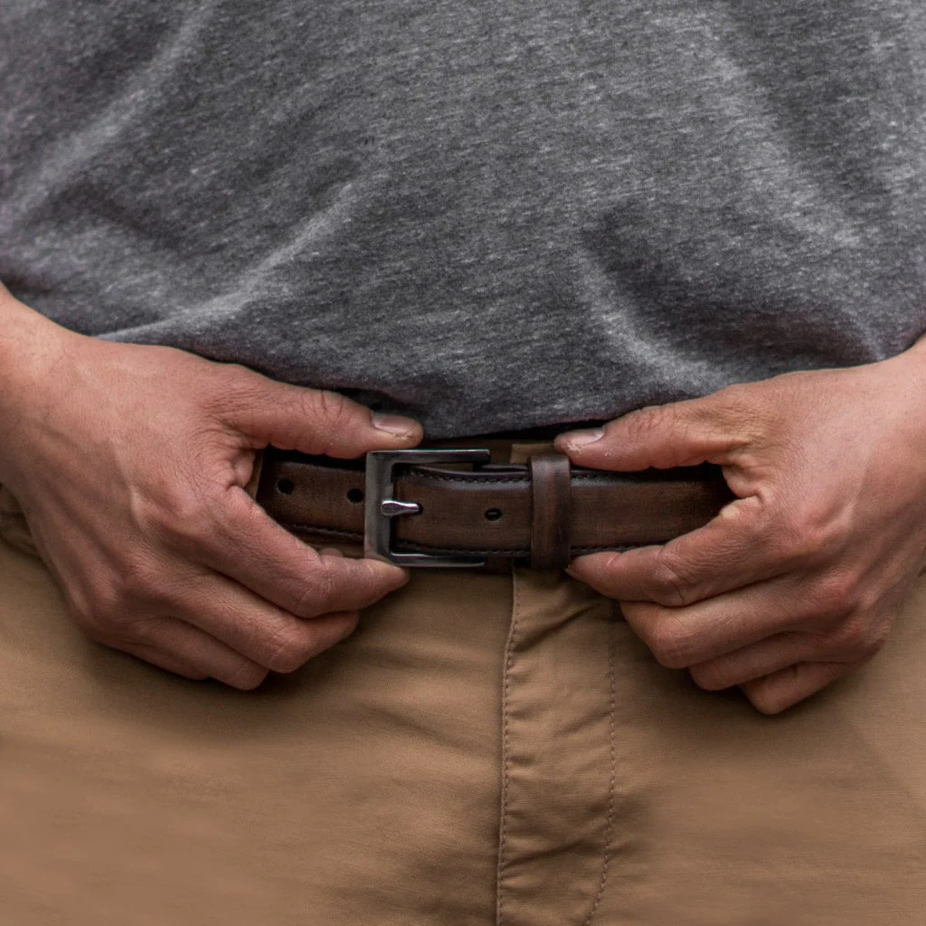 Men's Classic Leather Belt | Black Coffee - Thursday Boots