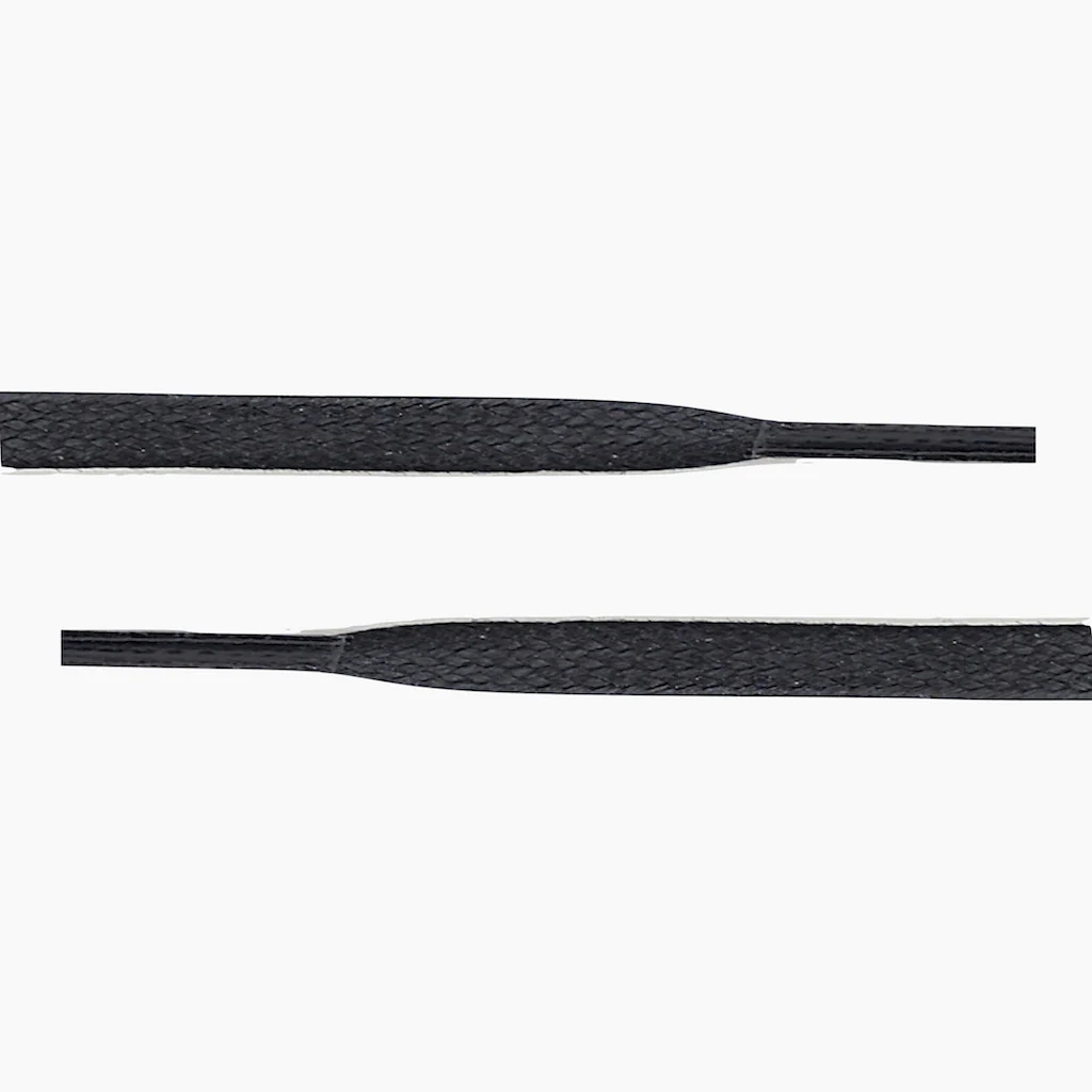 Flat Waxed Cotton Laces | Black - Thursday Boots