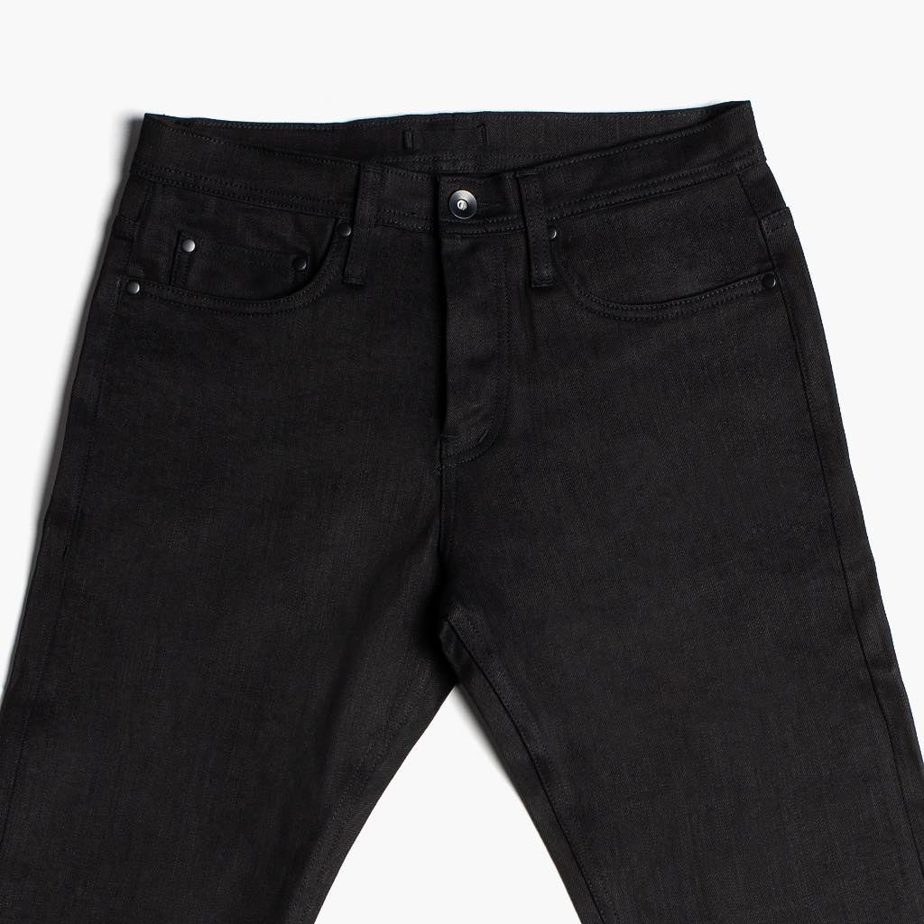 UB Stretch Selvedge Tapered Jeans | Black - Thursday Boots
