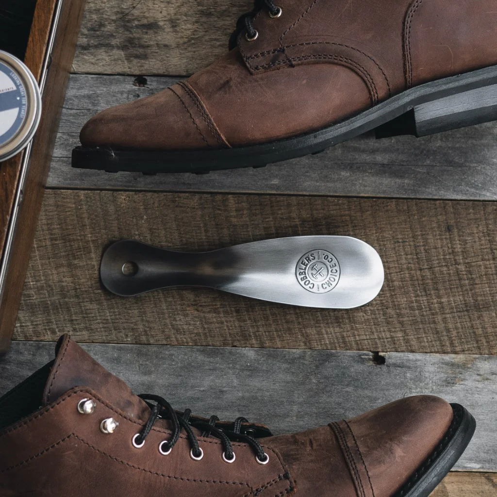 Cobbler's Choice Metal Shoe Horn | Antique Pewter - Thursday Boots