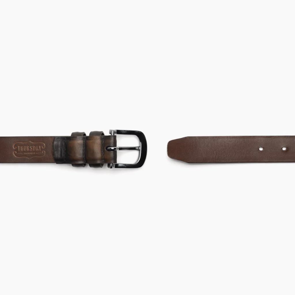 Men's Refined Leather Belt | Black Coffee - Thursday Boots