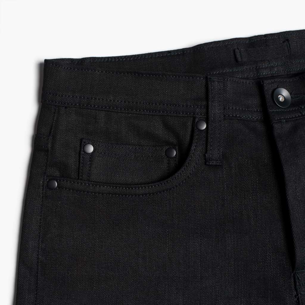 UB Stretch Selvedge Tapered Jeans | Black - Thursday Boots