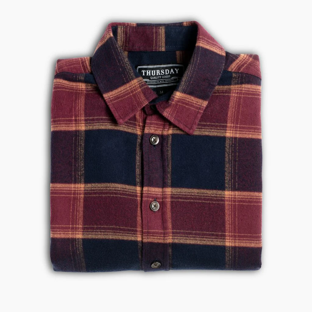 Forever Flannel Shirt | Navy & Burgundy - Thursday Boots