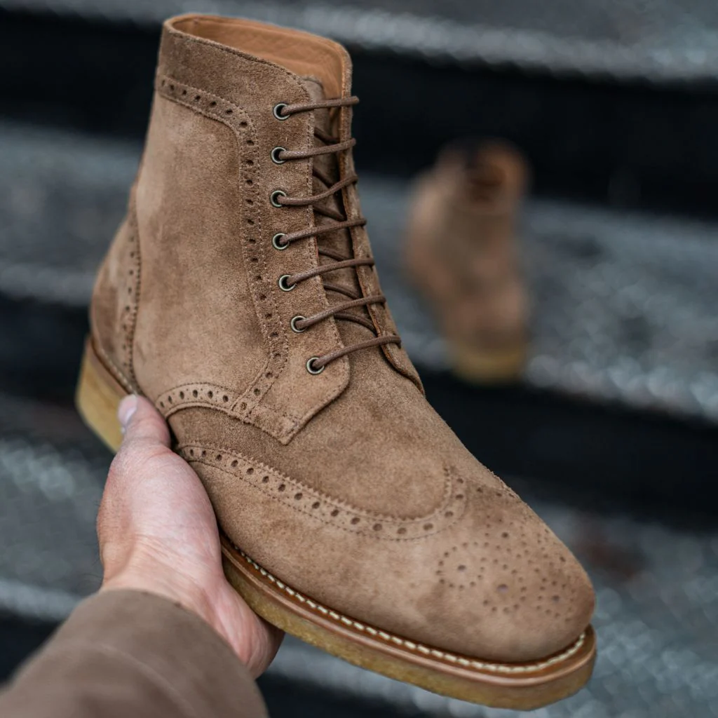 Wingtip | Caramel Suede - Thursday Boots