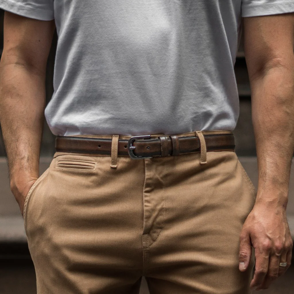 Men's Refined Leather Belt | Black Coffee - Thursday Boots