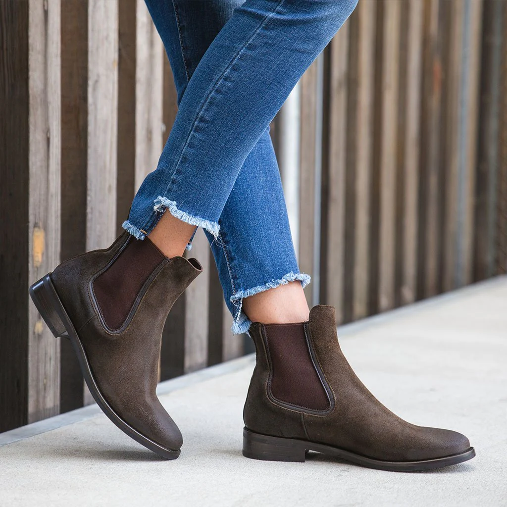 Duchess | Dark Olive Suede - Thursday Boots