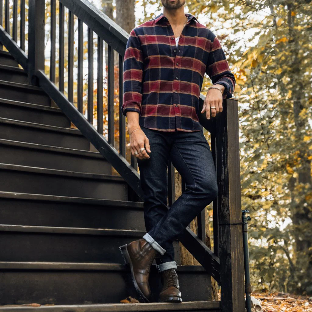 Forever Flannel Shirt | Navy & Burgundy - Thursday Boots