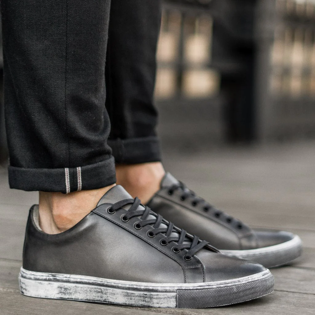 Premier Low Top | Distressed Grey - Thursday Boots