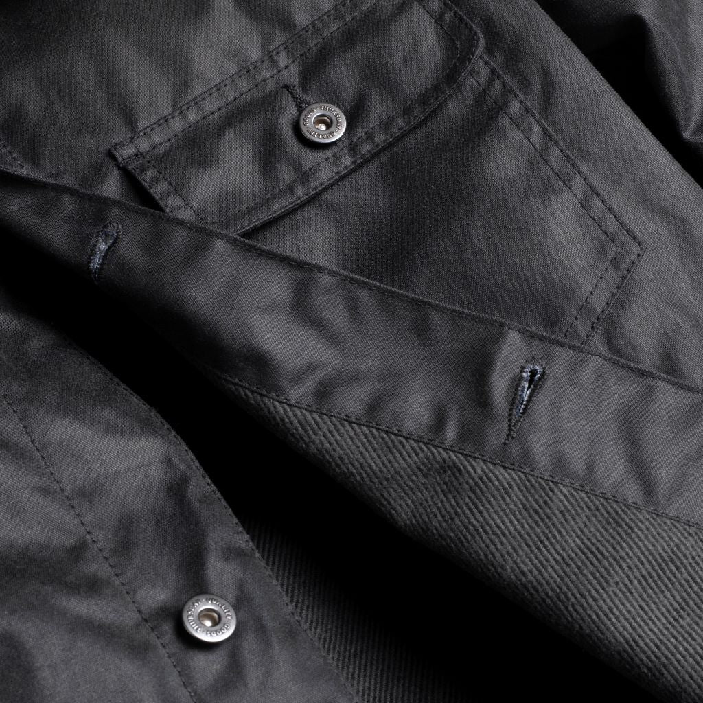 Waxed Canvas Field Jacket | Charcoal - Thursday Boots