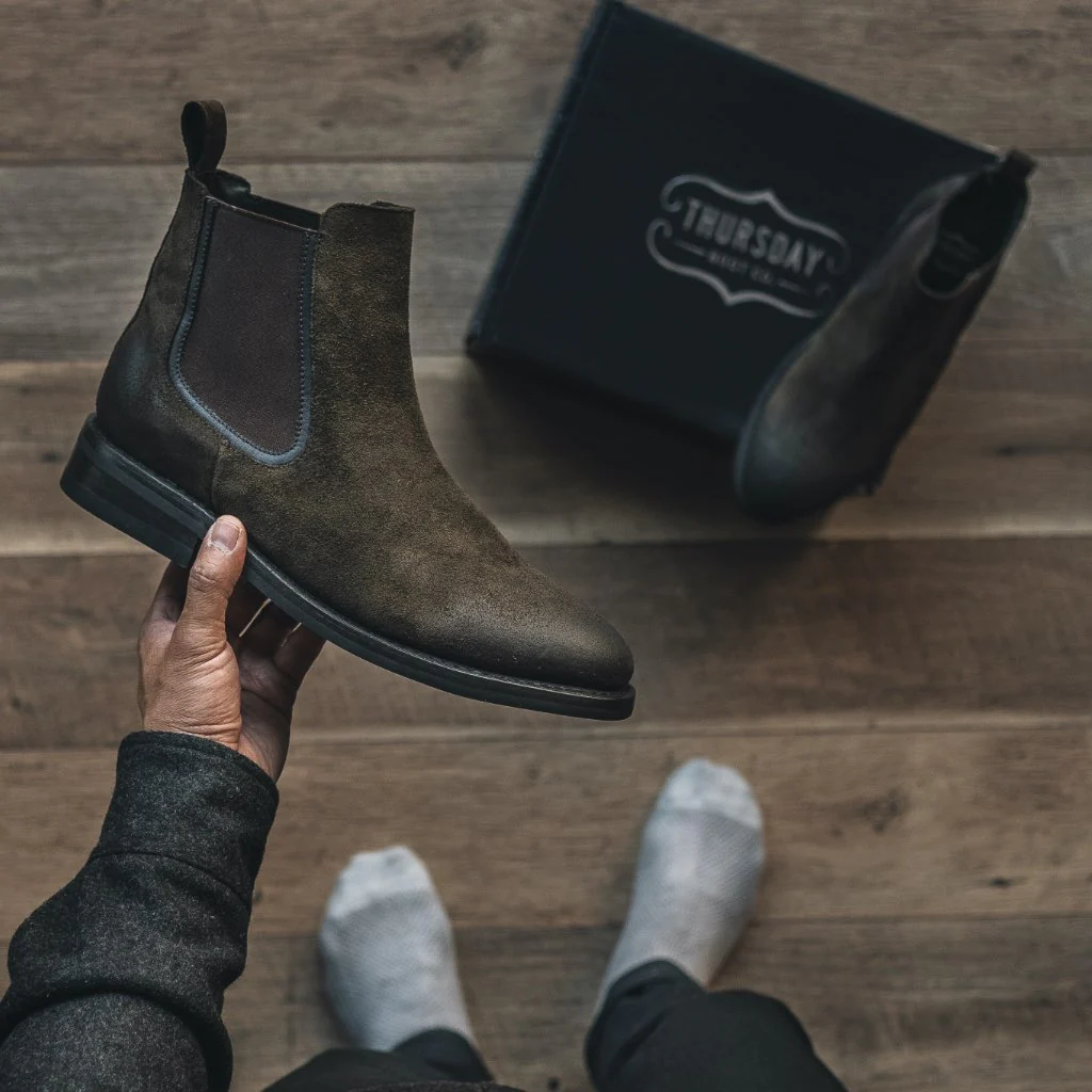Duke | Dark Olive Suede - Thursday Boots