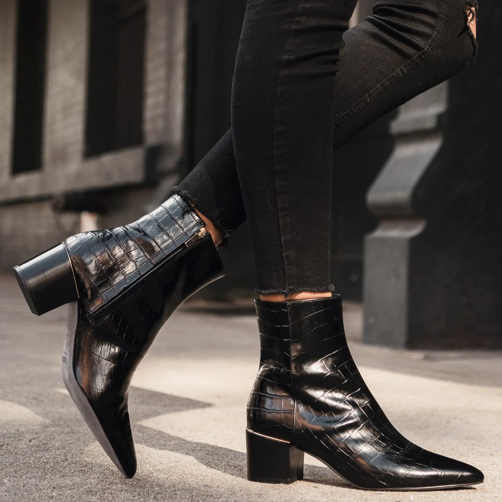 Luna | Black Croco - Thursday Boots