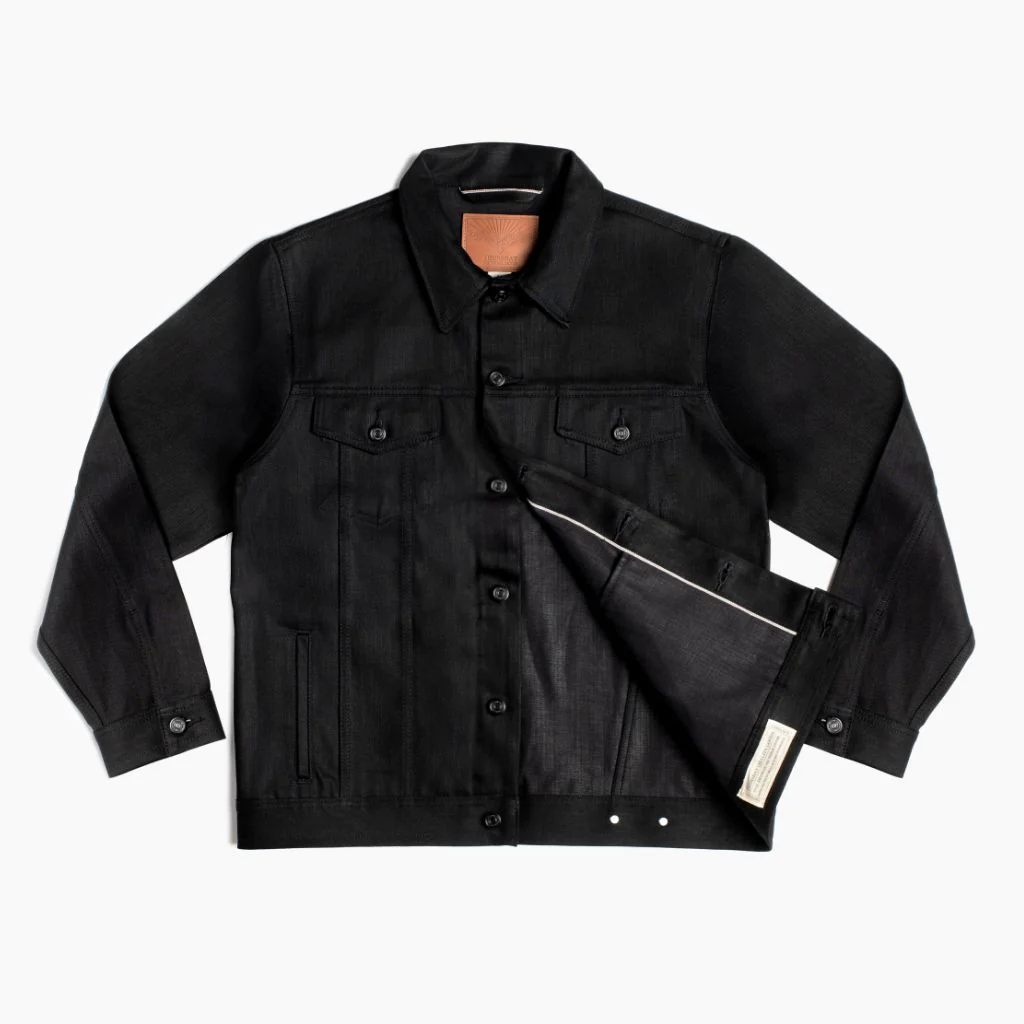 Selvedge Denim Trucker Jacket | Pitch Black - Thursday Boots