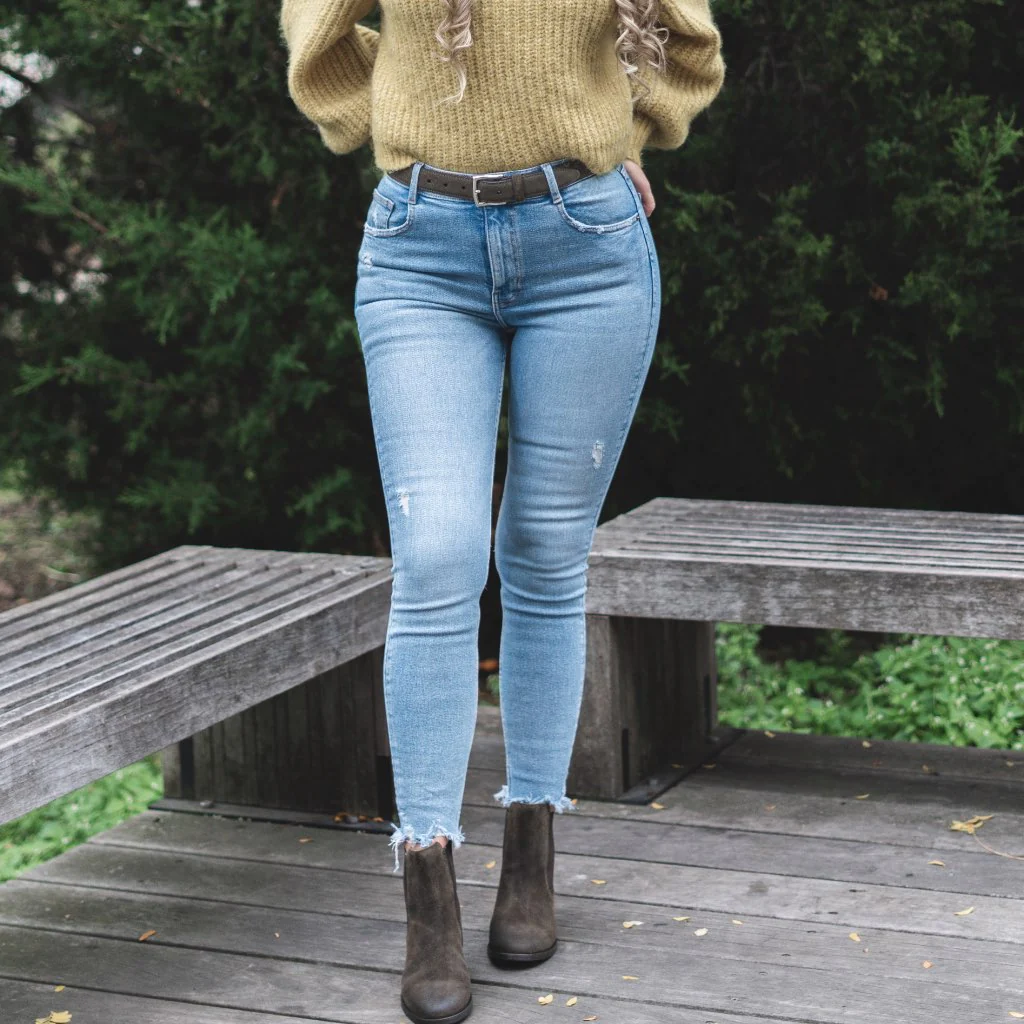 Women's Classic Leather Belt | Dark Olive Suede - Thursday Boots
