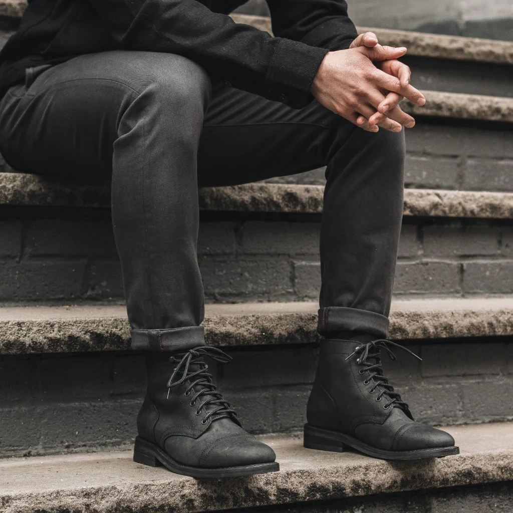 Kato Axe Slim Fit Chinos | Charcoal - Thursday Boots