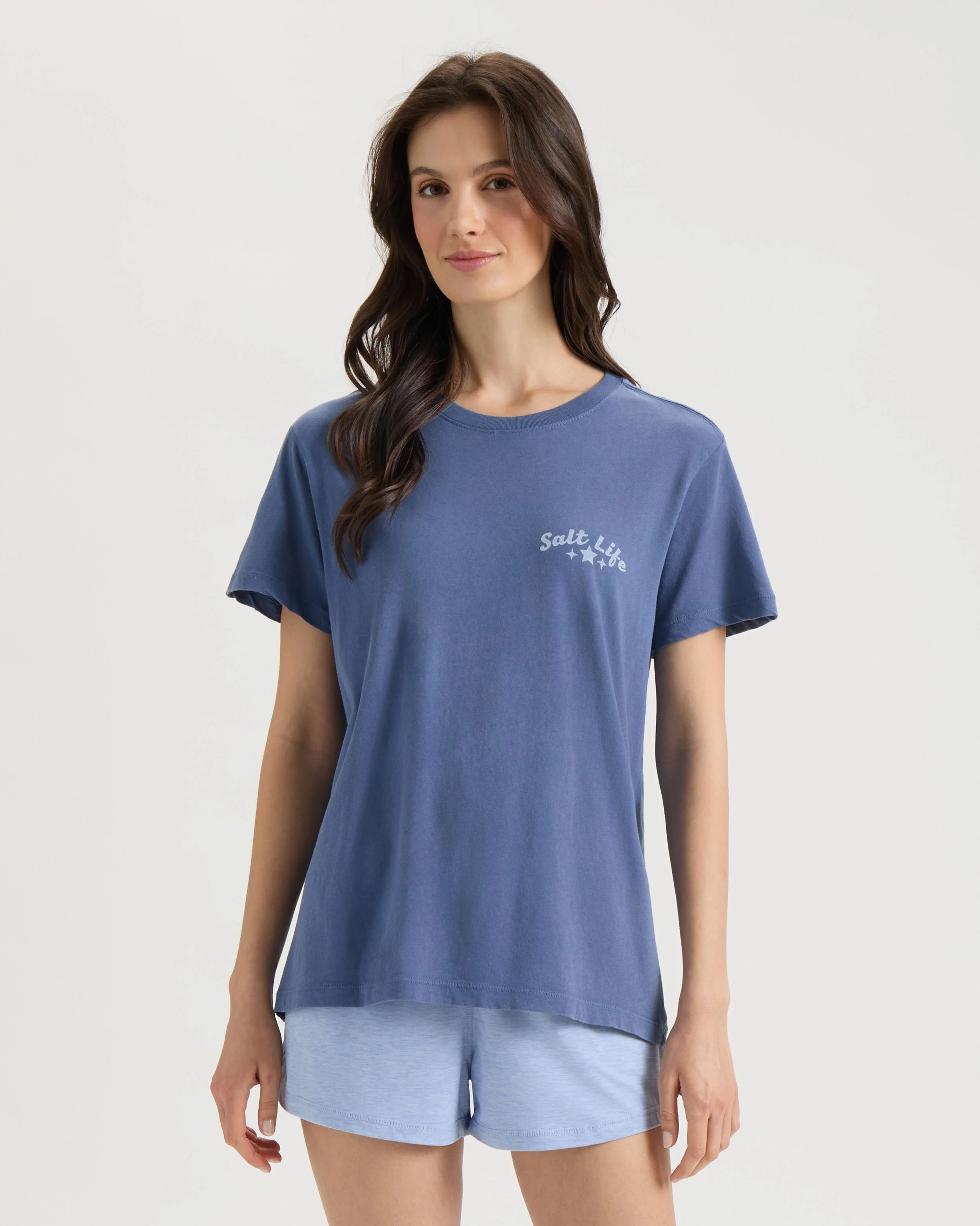 Women's Red White and Wave Short Sleeve Shirt