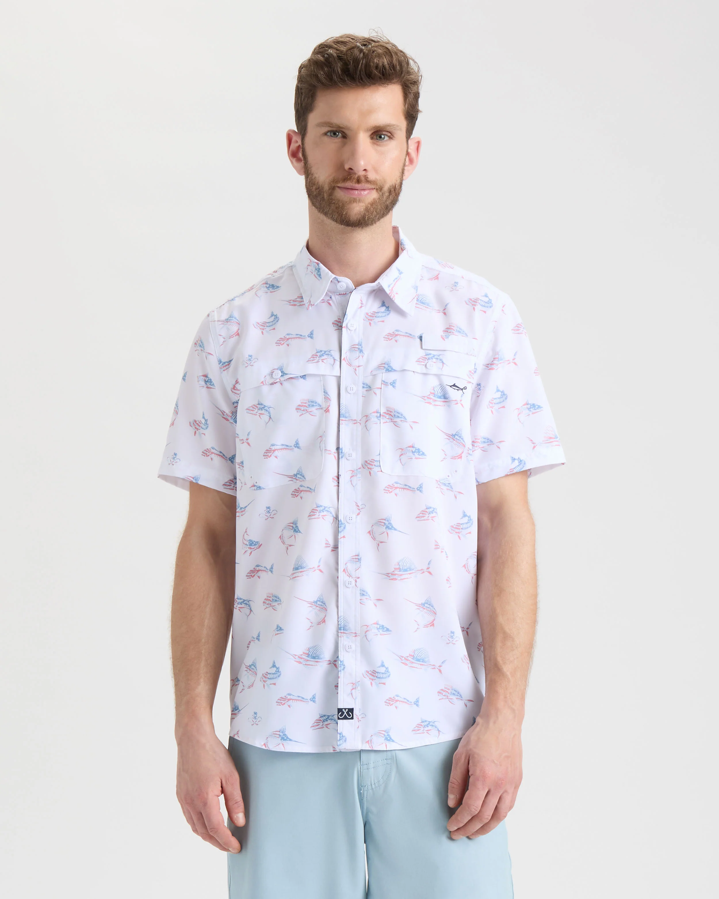 Men's Fish N' Bones Americana SLX Performance Short Sleeve Shirt