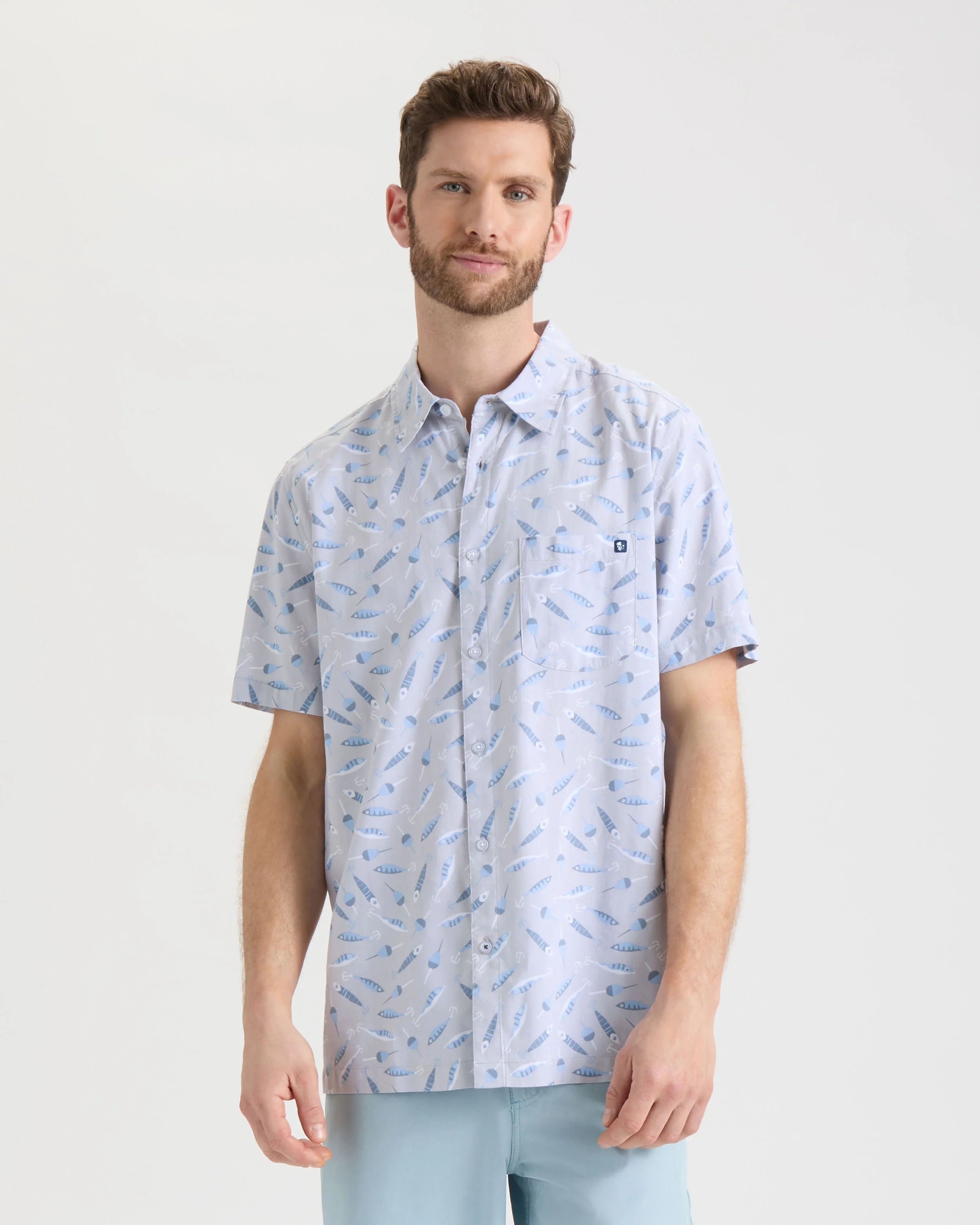 Men's Tempting Tackle Woven Short Sleeve Shirt