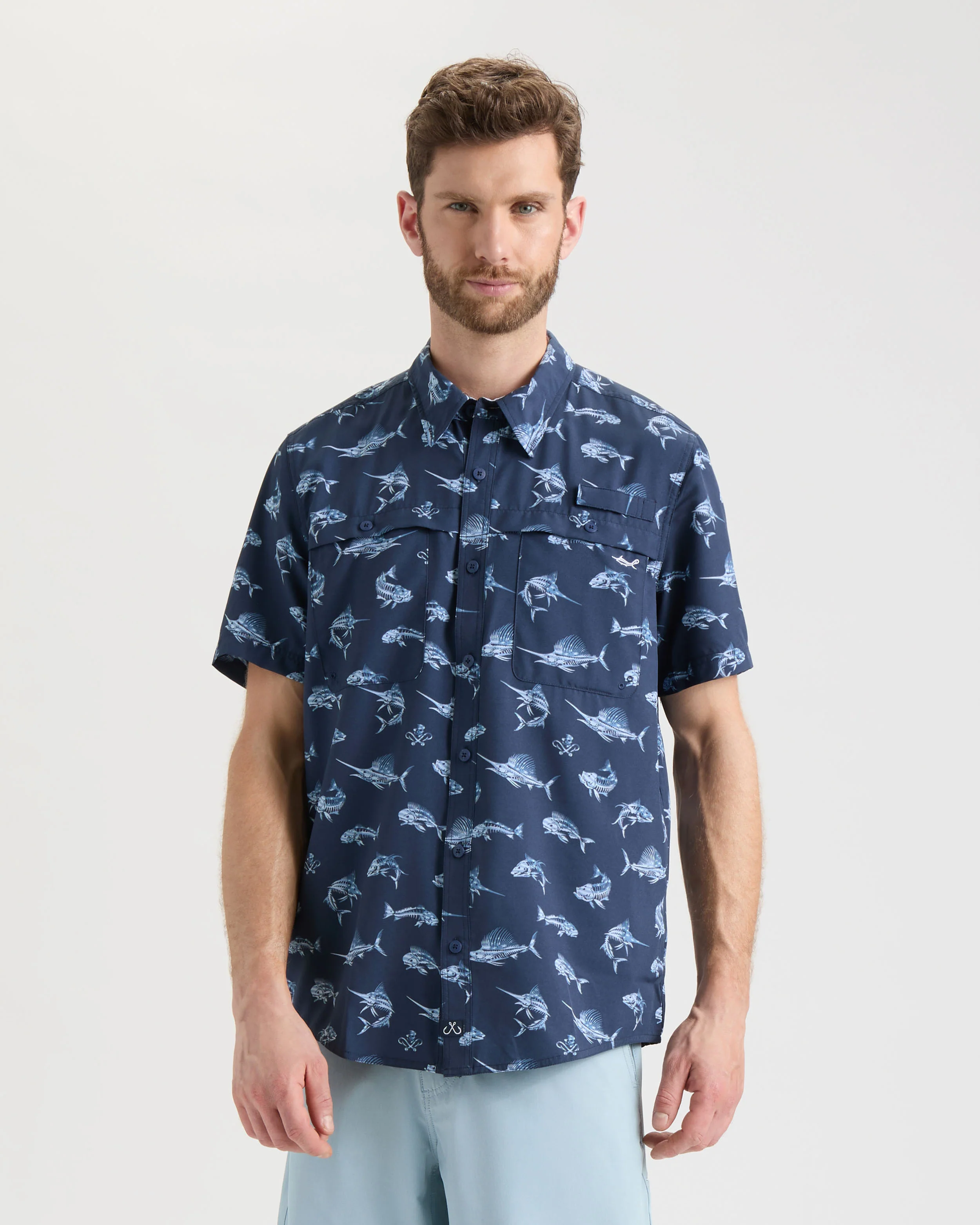 Men's Fish N' Bones Americana SLX Performance Short Sleeve Shirt