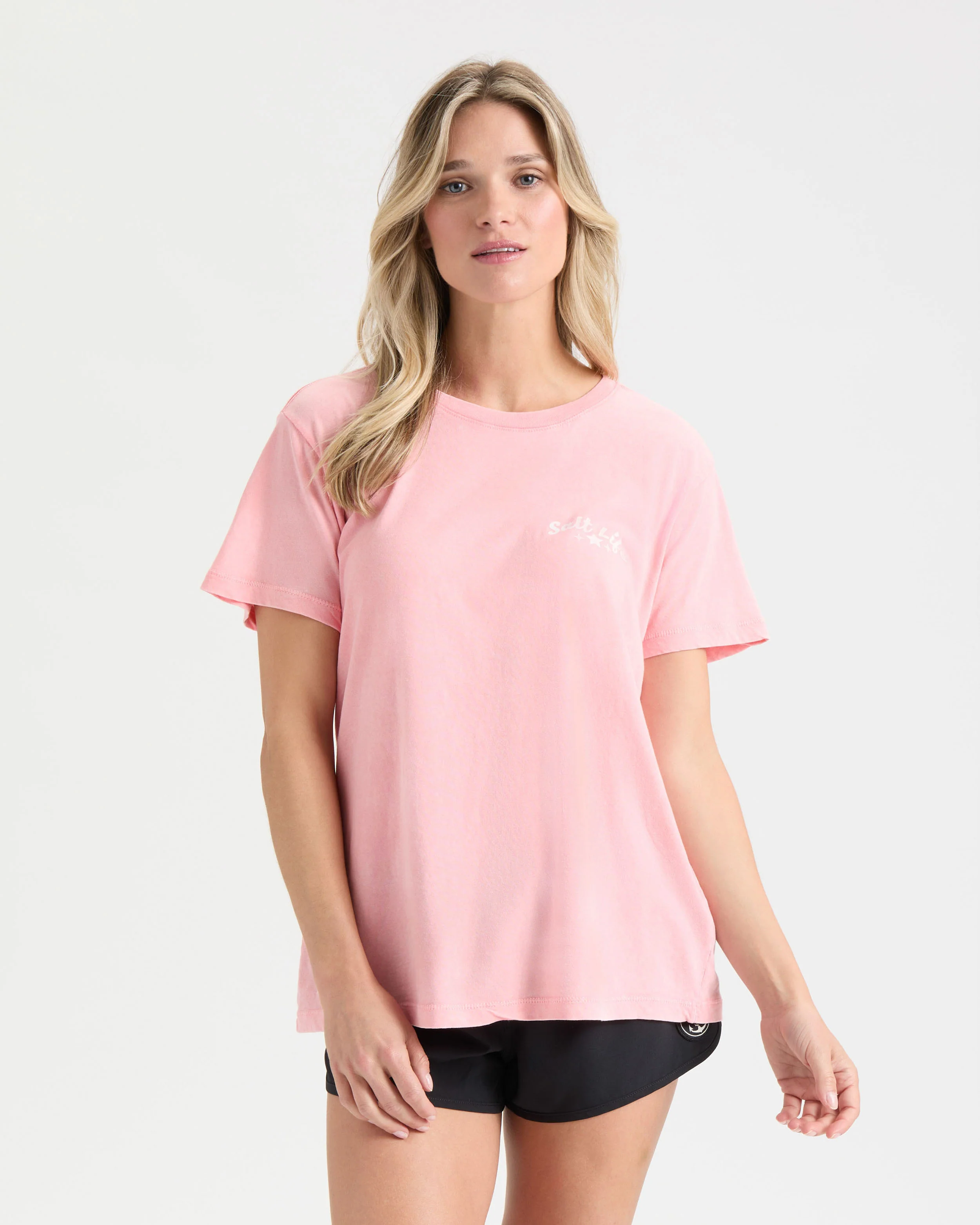 Women's Red White and Wave Short Sleeve Shirt