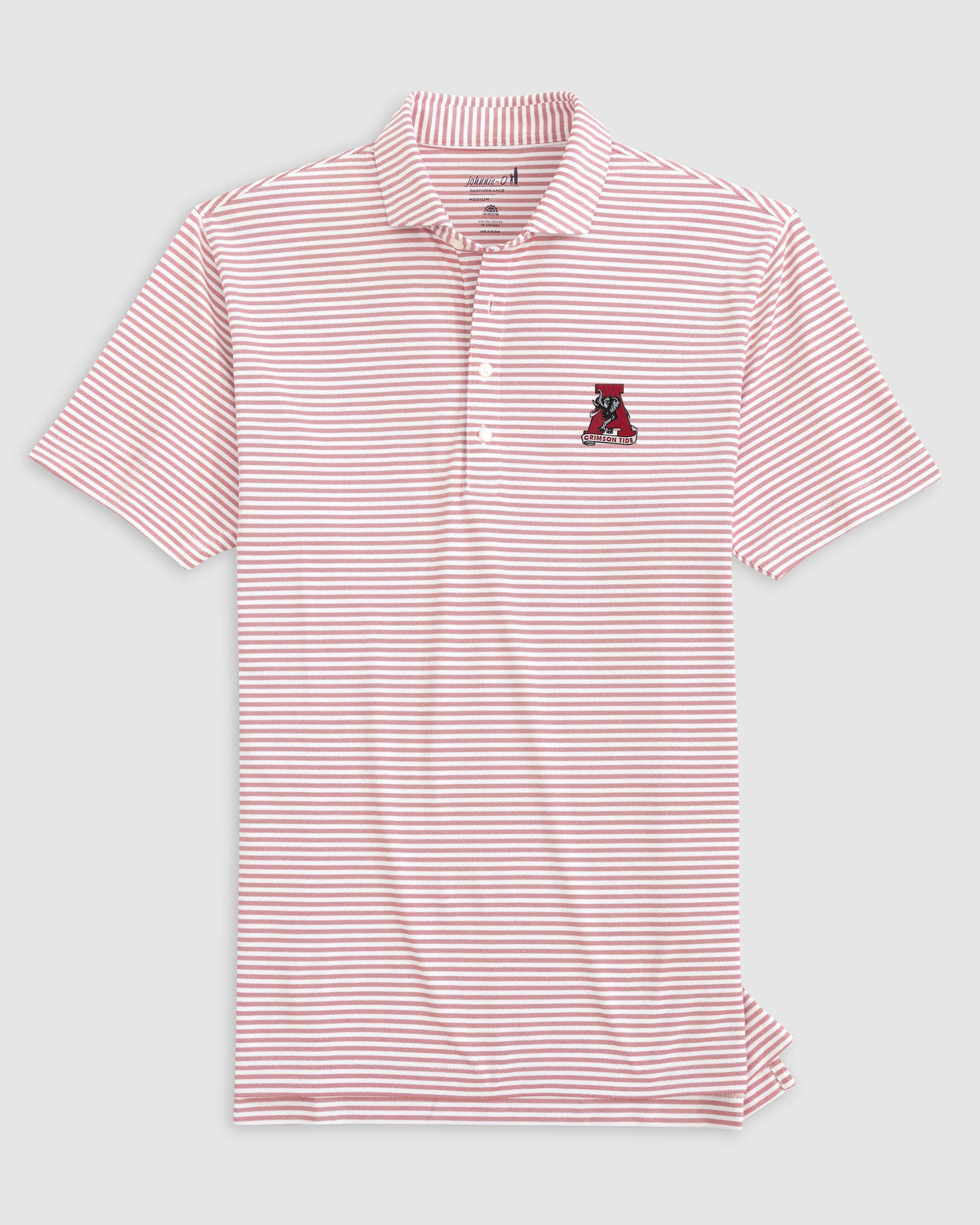 Alabama Stetsons Striped Performance Mesh Polo - Vault Logo