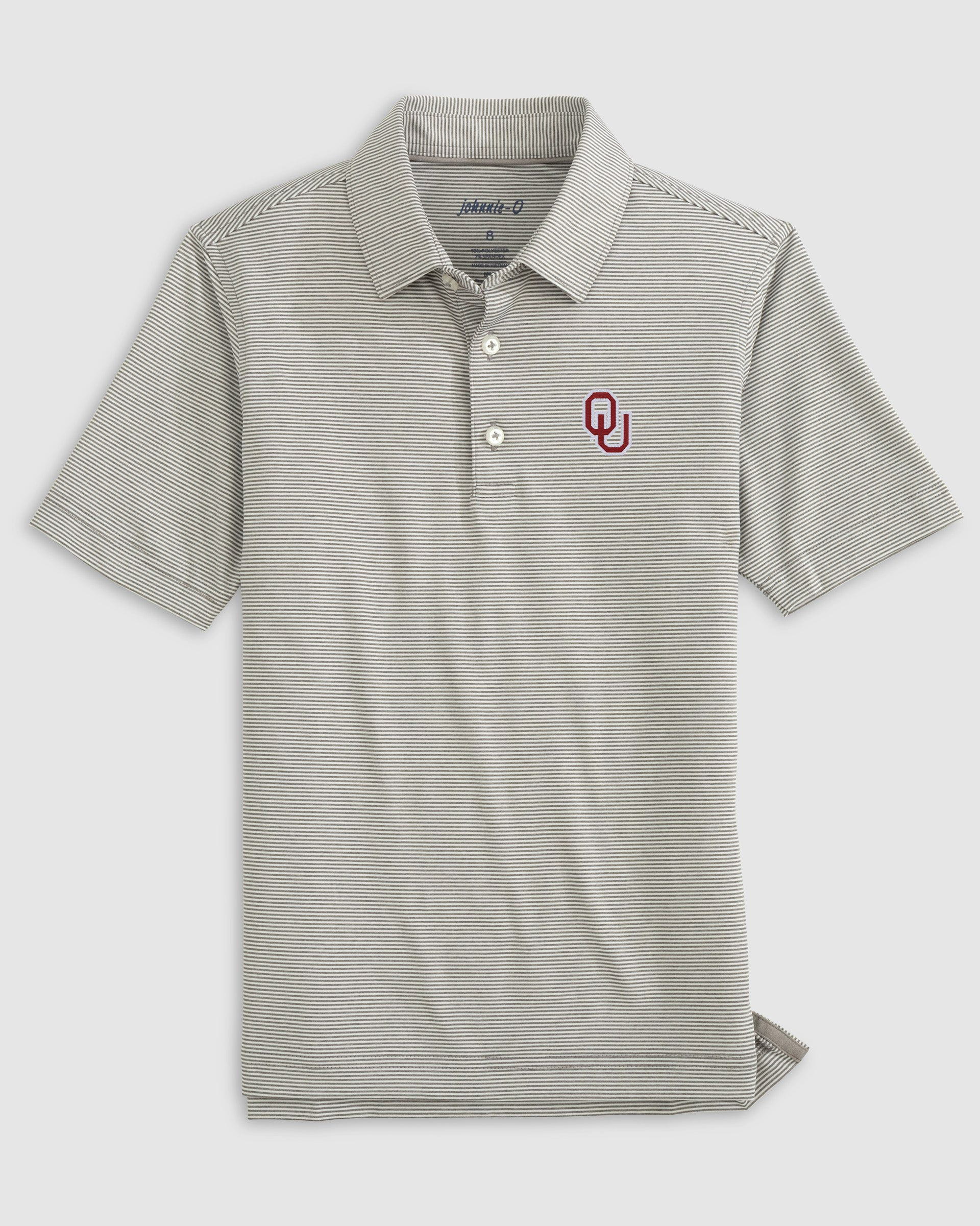Oklahoma Lyndonn Jr. Striped Jersey Performance Polo