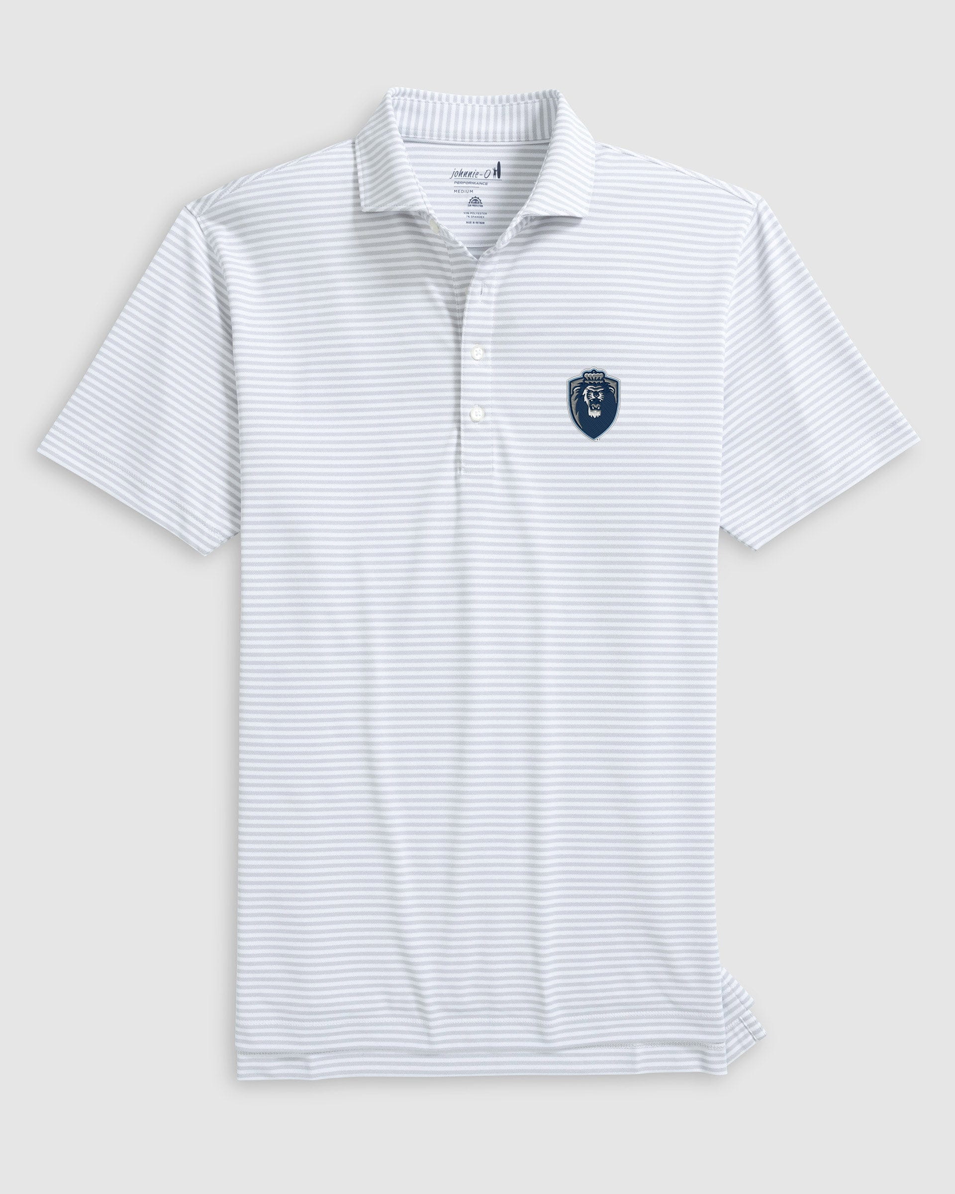 Old Dominion Stetsons Striped Performance Mesh Polo - Big Blue Logo