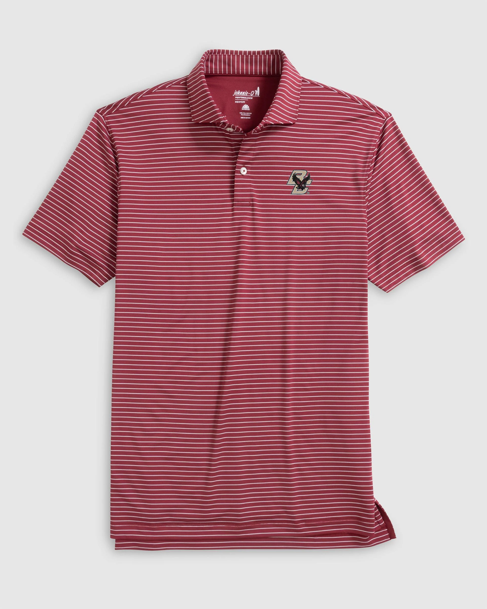 Boston College Beau Striped Performance Jersey Polo