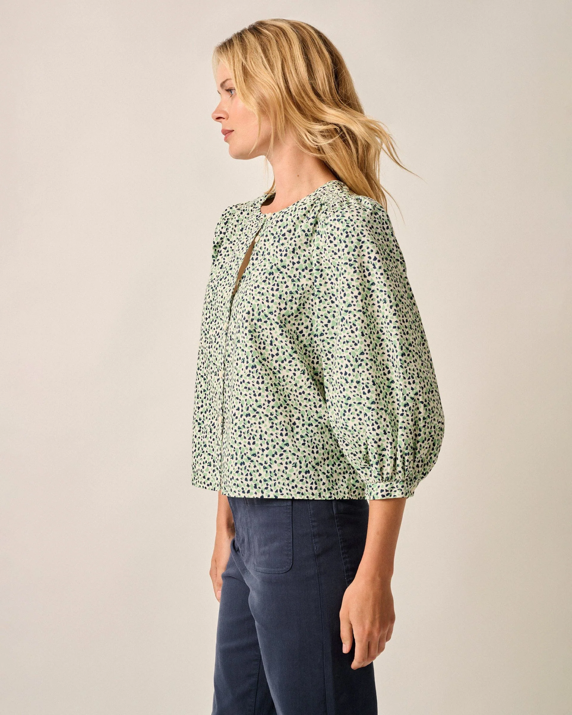 Blair Cotton Button Down Smock Blouse