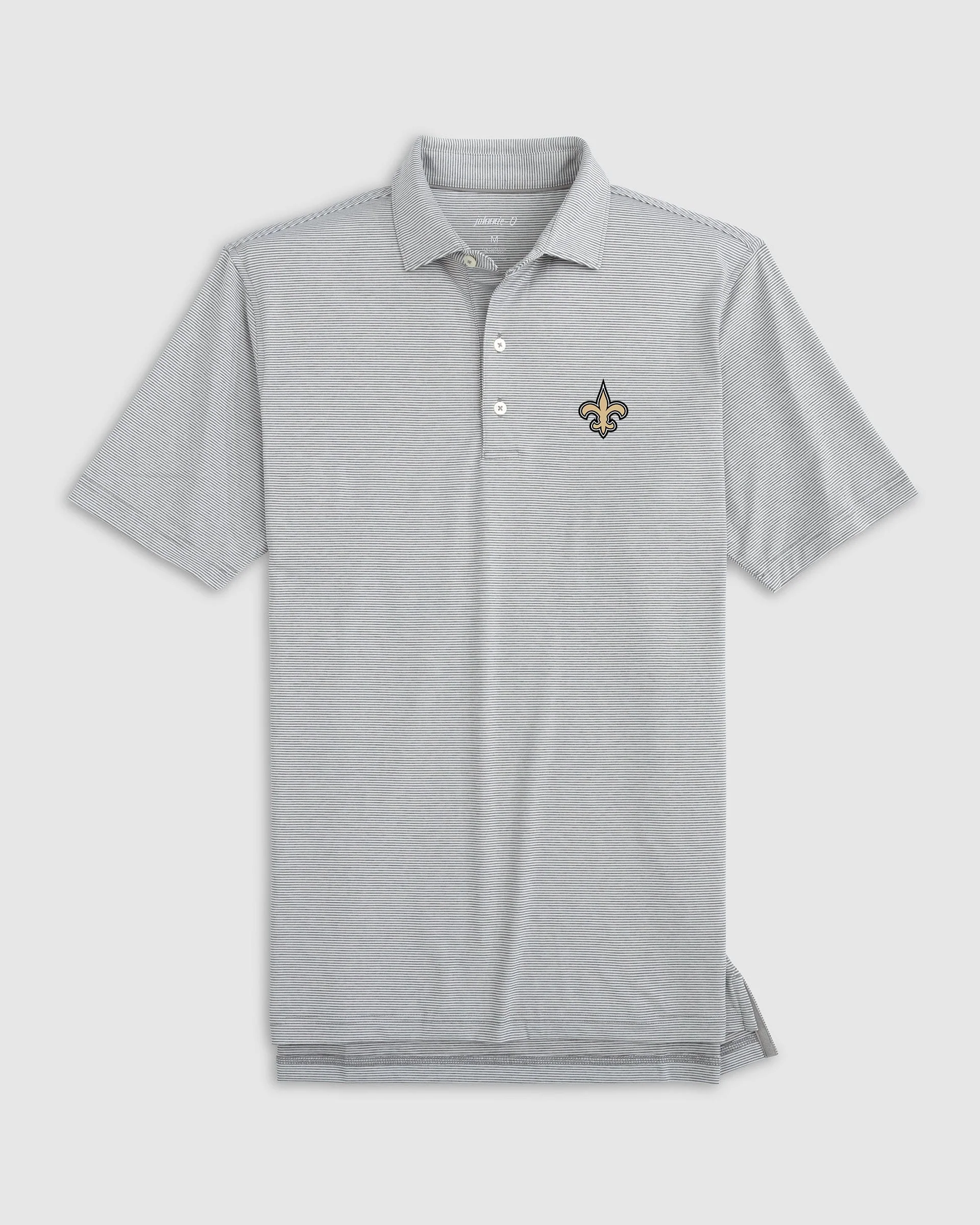 New Orleans Saints Lyndonn Striped Performance Jersey Polo
