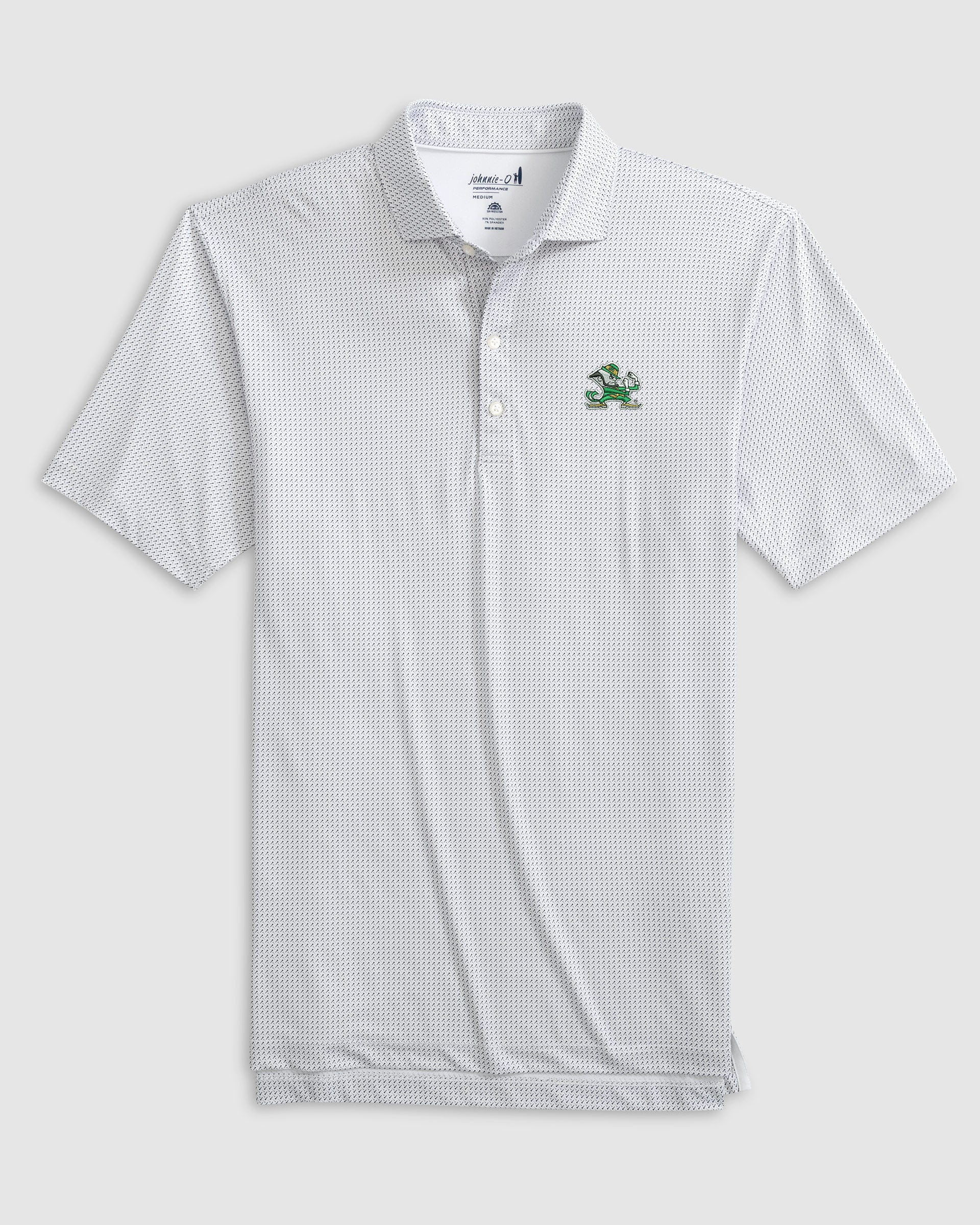 Notre Dame Tee Time Printed Performance Jersey Polo - Leprechaun Logo