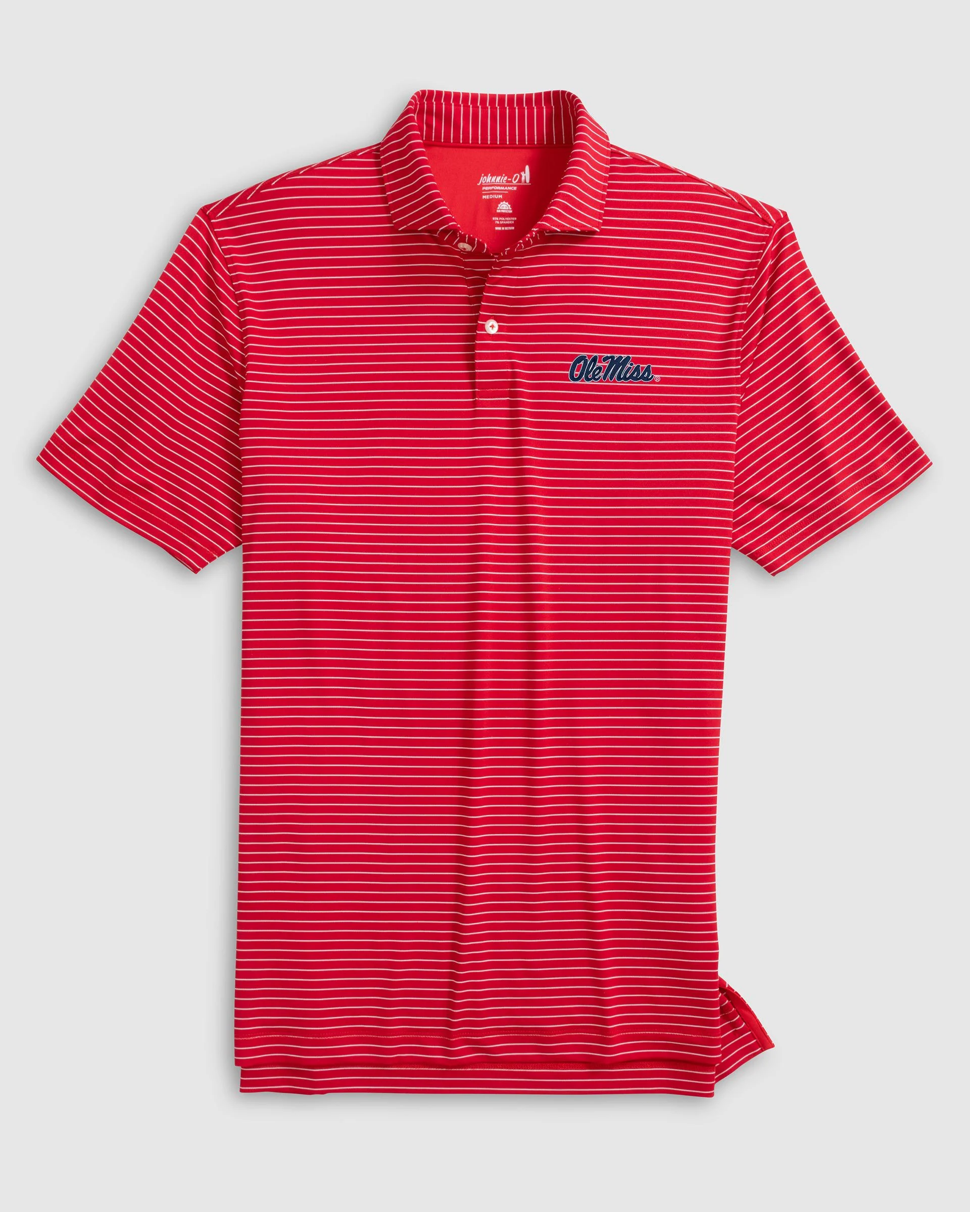 Ole Miss Beau Striped Performance Jersey Polo