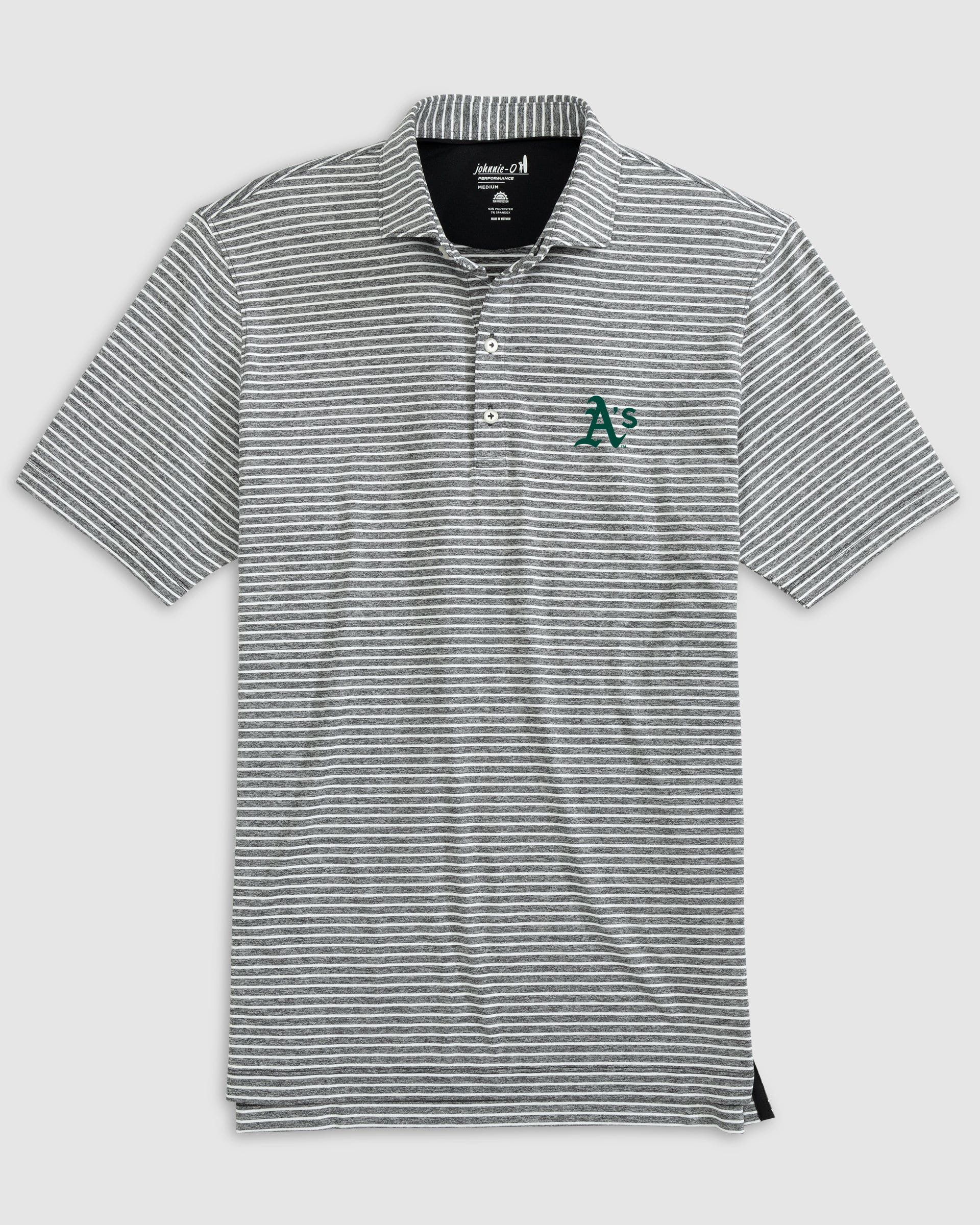 Oakland Athletics Clipperr Striped Jersey Performance Polo