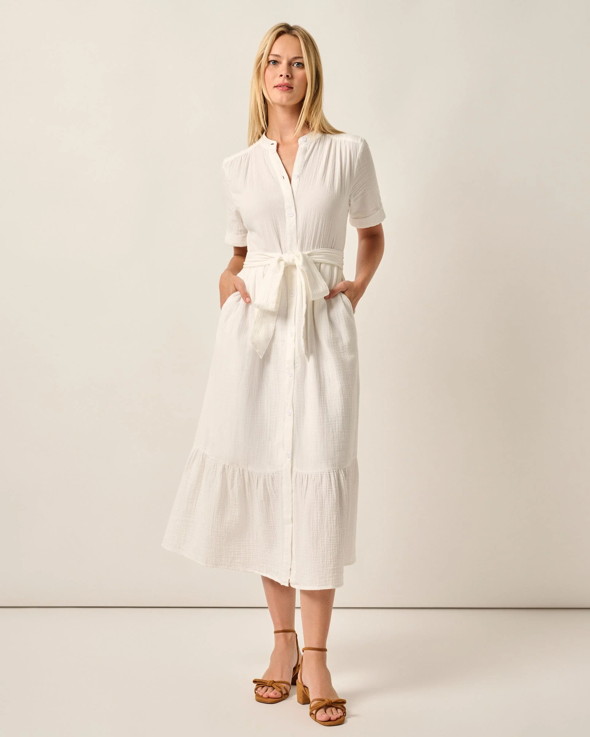 Julie Button Up Cotton Maxi Dress