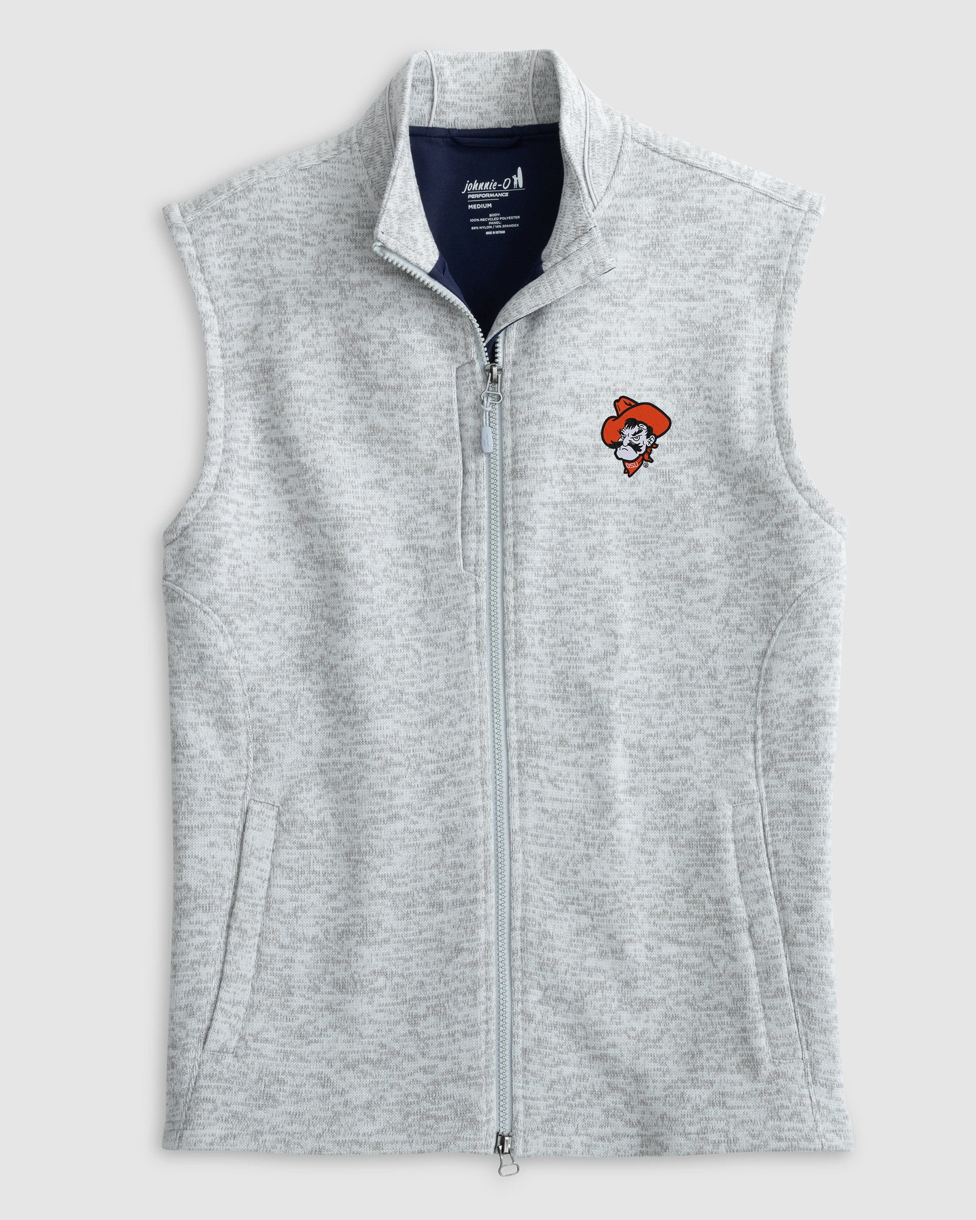 Oklahoma State Denalis Performance Fleece Vest - Pistol Pete Logo