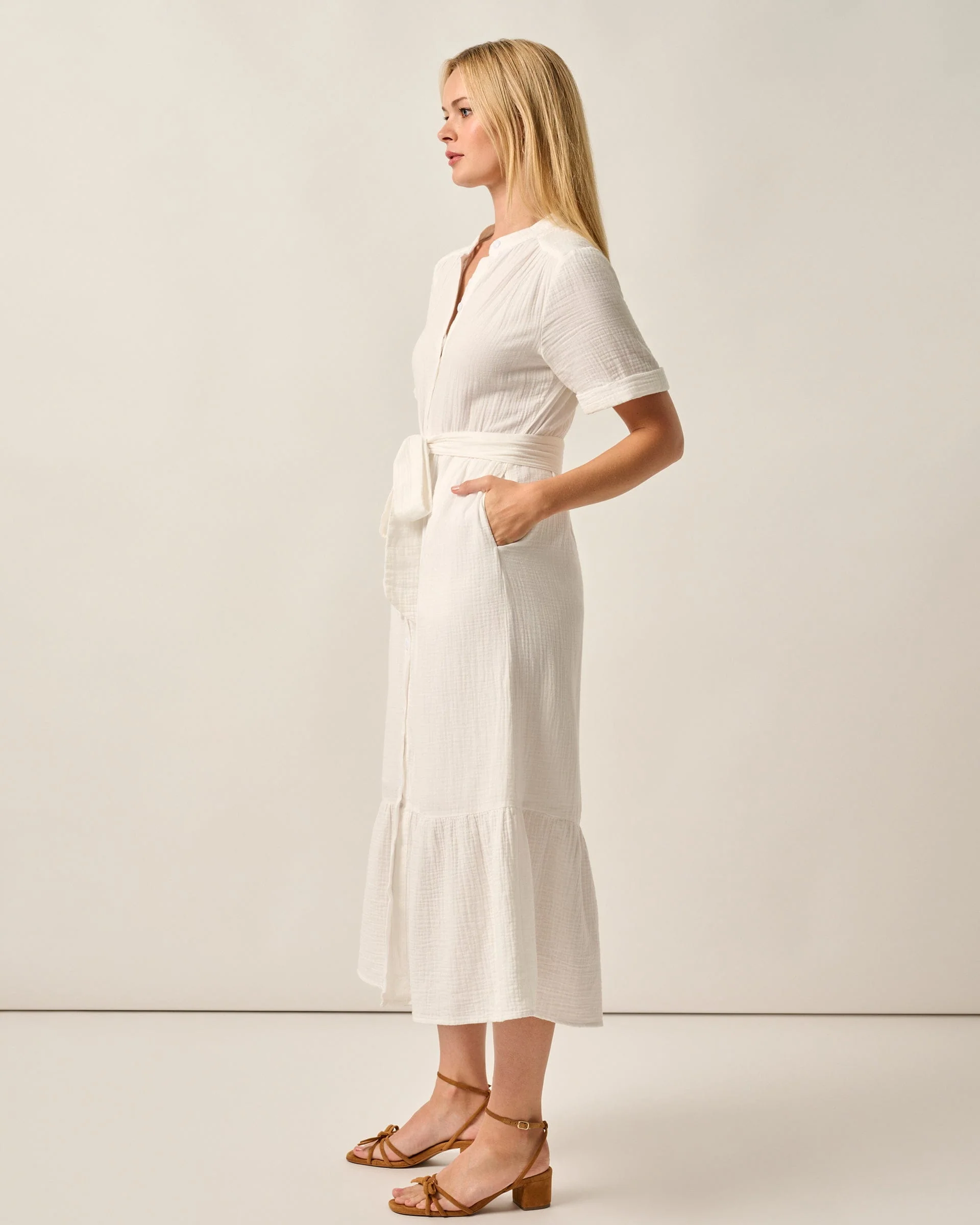 Julie Button Up Cotton Maxi Dress