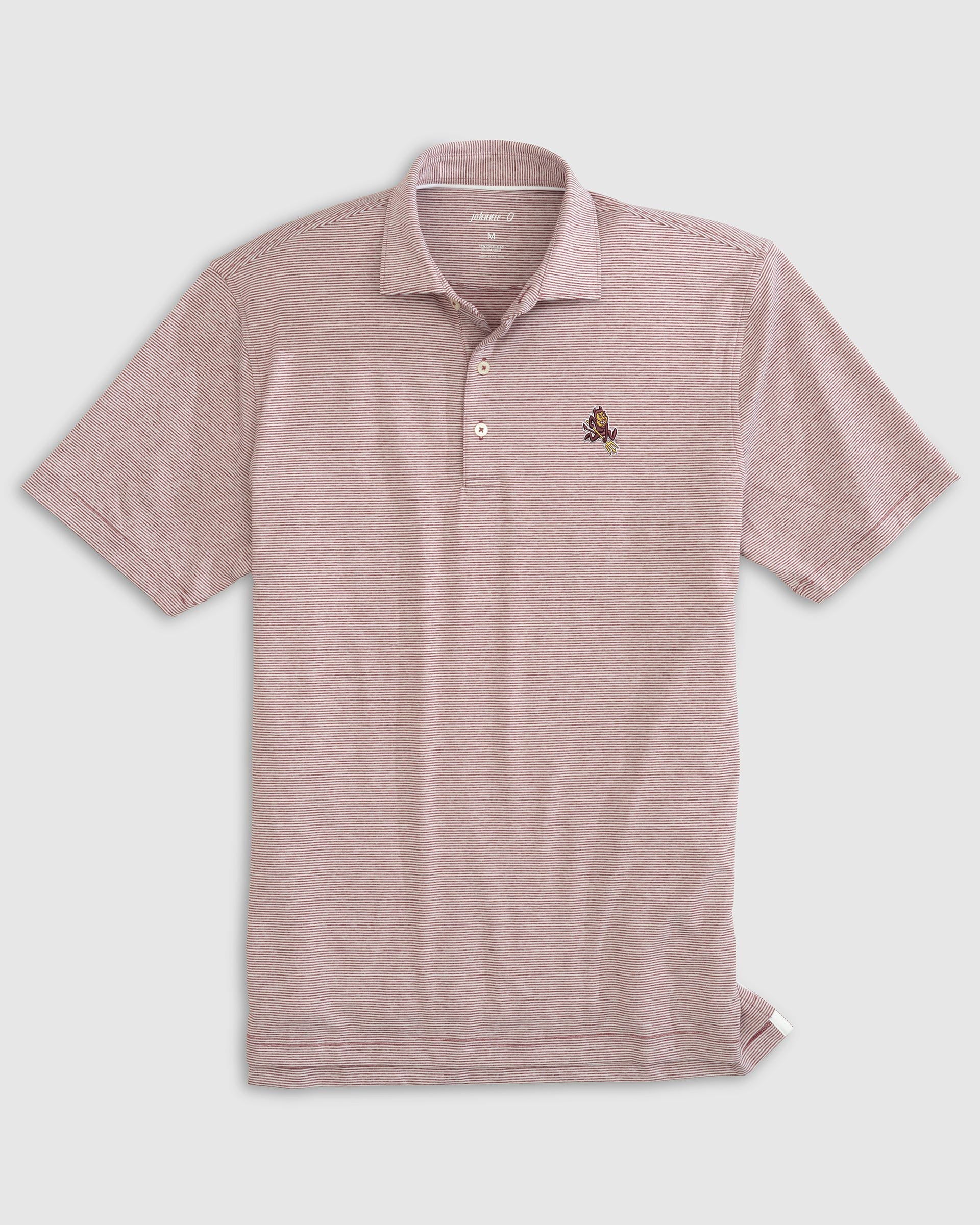Arizona State Lyndonn Striped Jersey Performance Polo - Sparky Logo