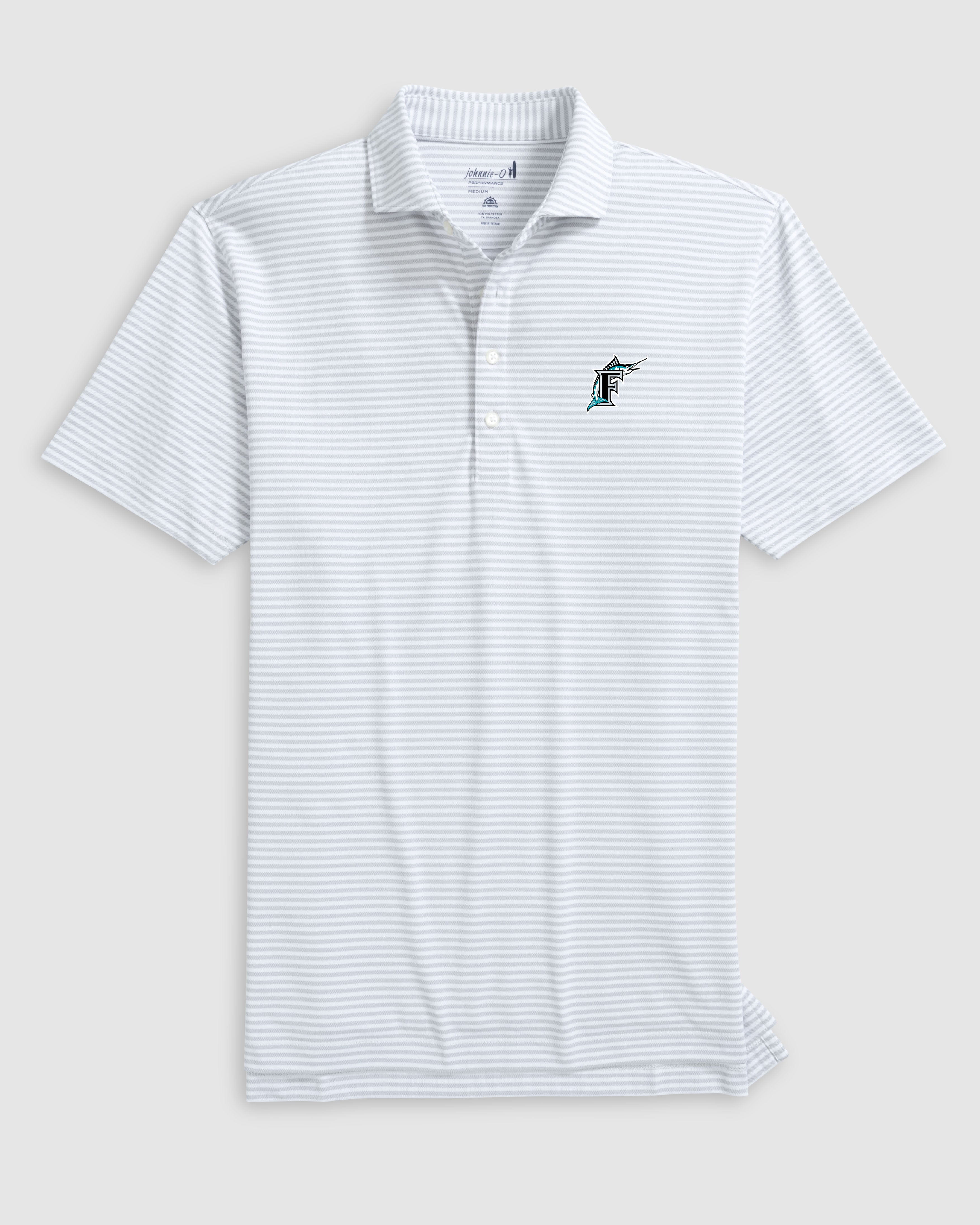Miami Marlins Stetsons Performance Mesh Polo - Cooperstown Logo