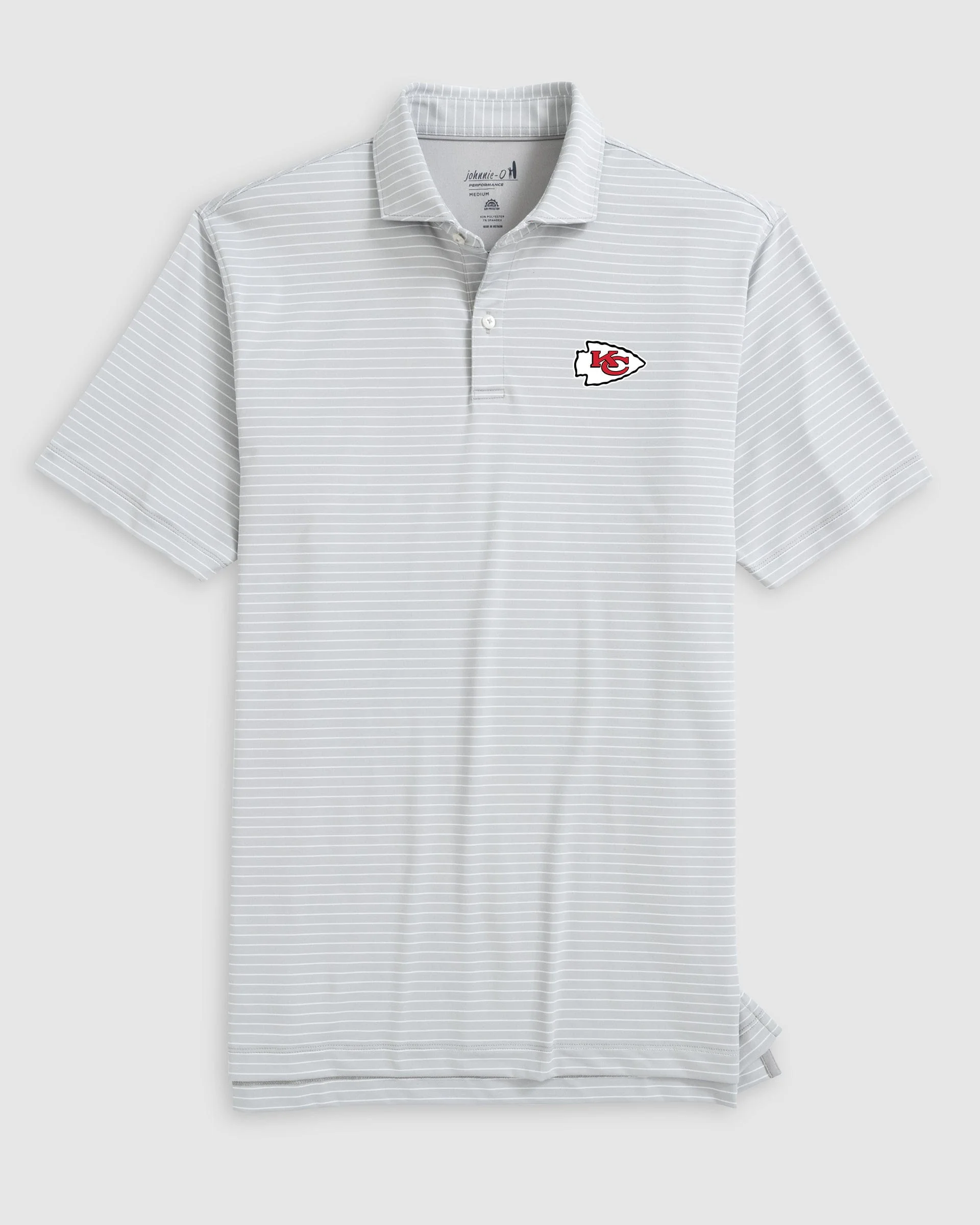 Kansas City Chiefs Beau Striped Performance Jersey Polo