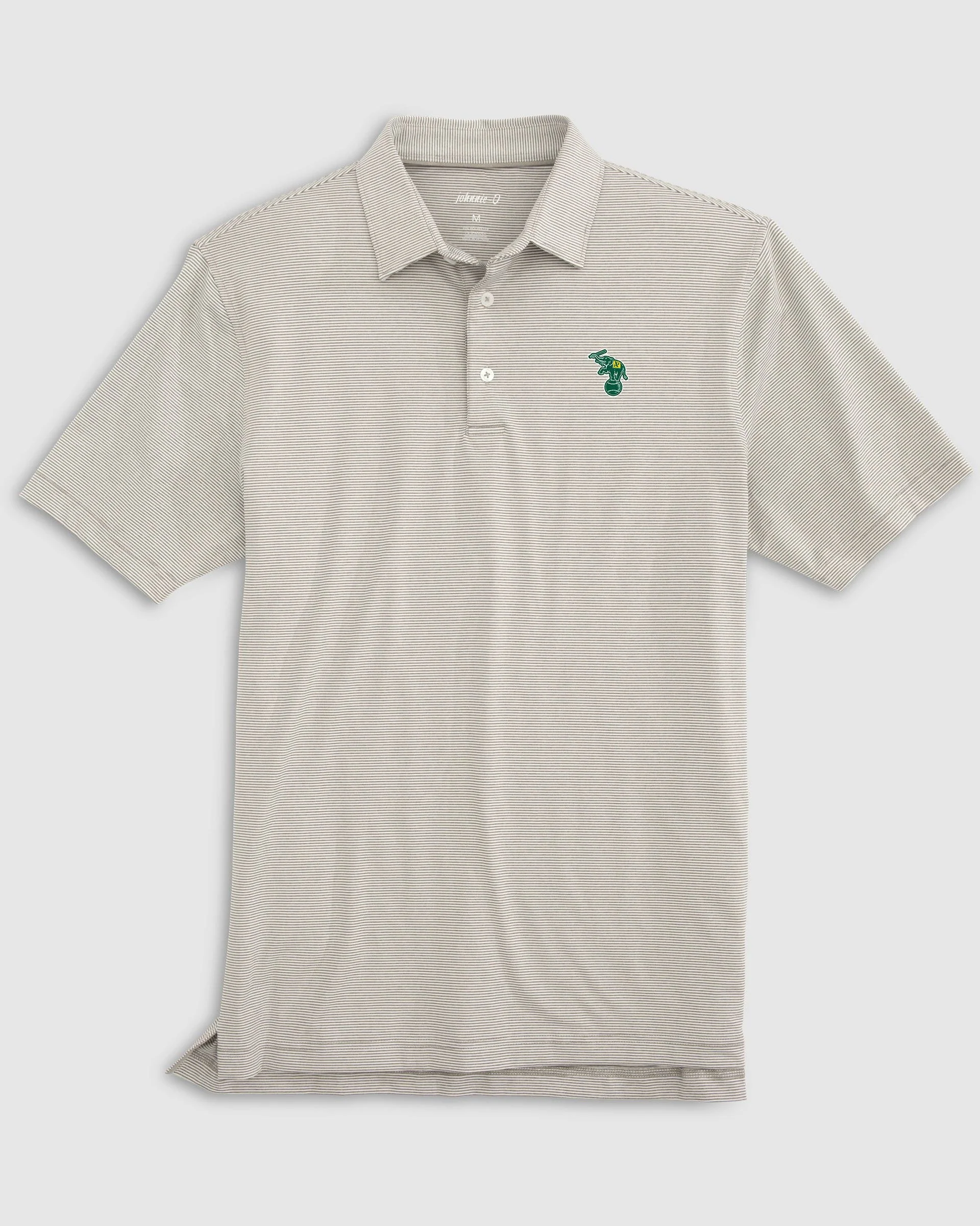 Oakland Athletics Lyndonn Striped Jersey Performance Polo - Cooperstown Logo