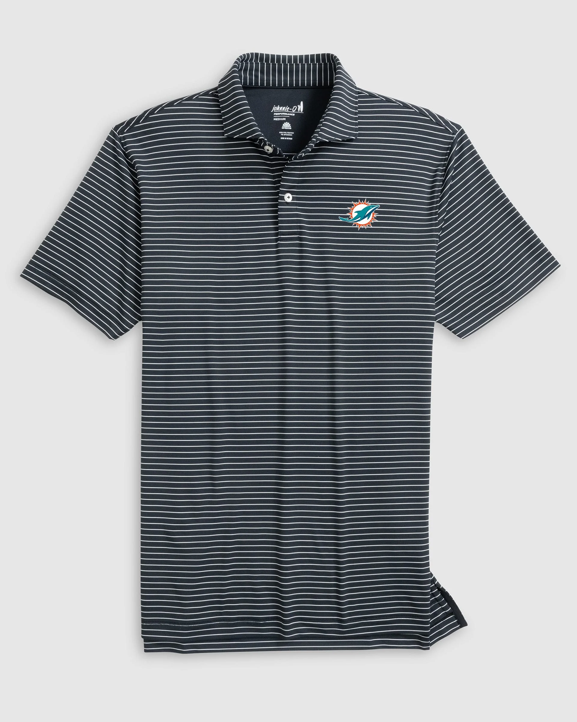 Miami Dolphins Beau Striped Performance Jersey Polo