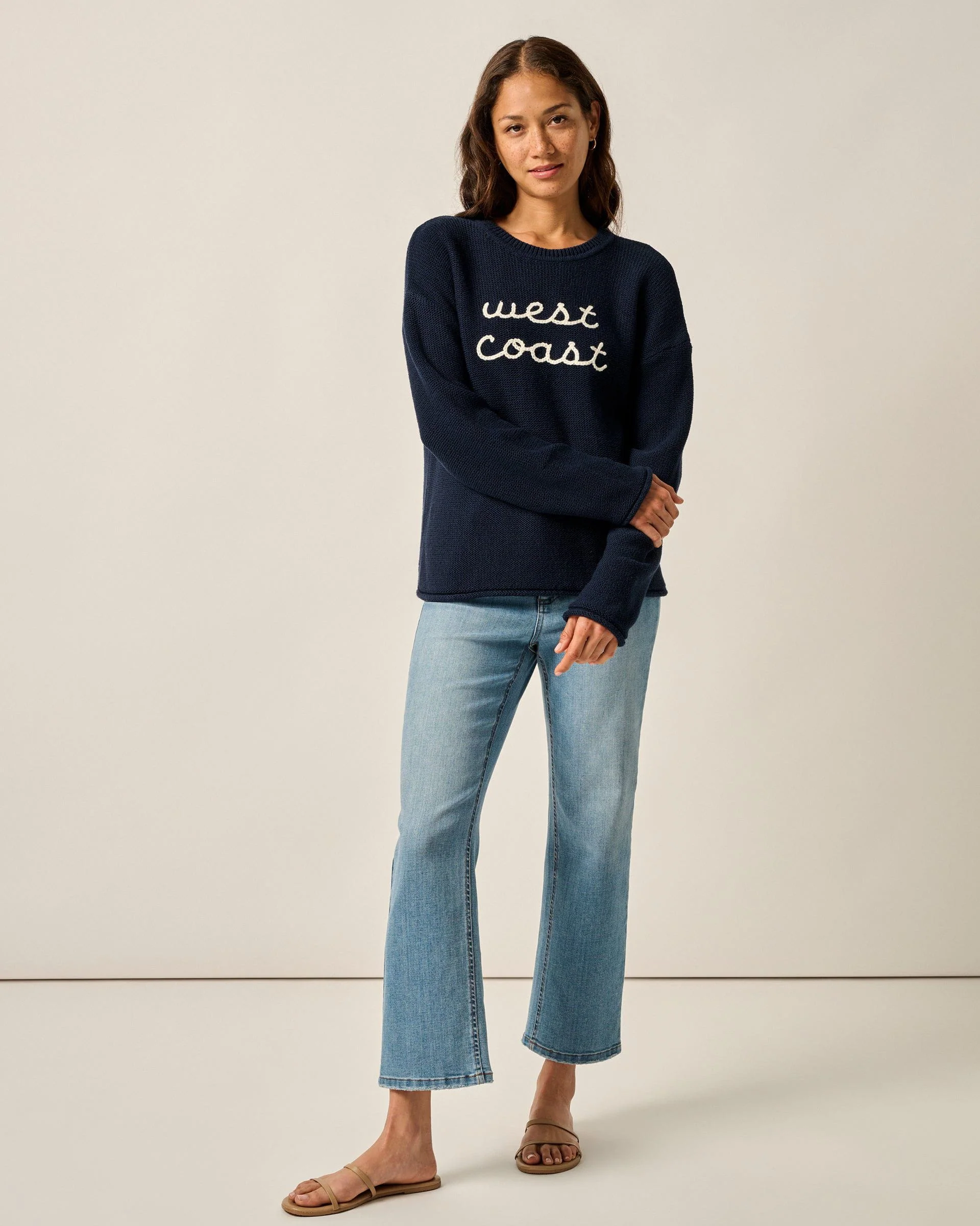 Coastal Chloe Cotton Blend Crewneck Sweater