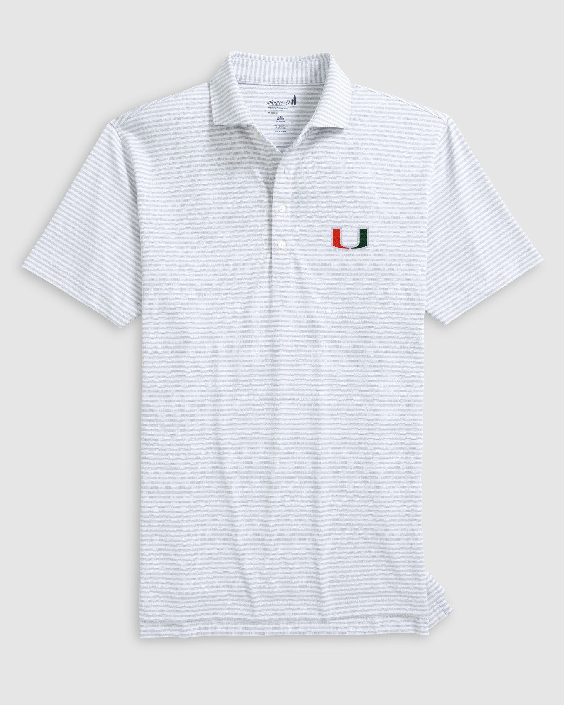 Miami Stetsons Striped Performance Mesh Polo