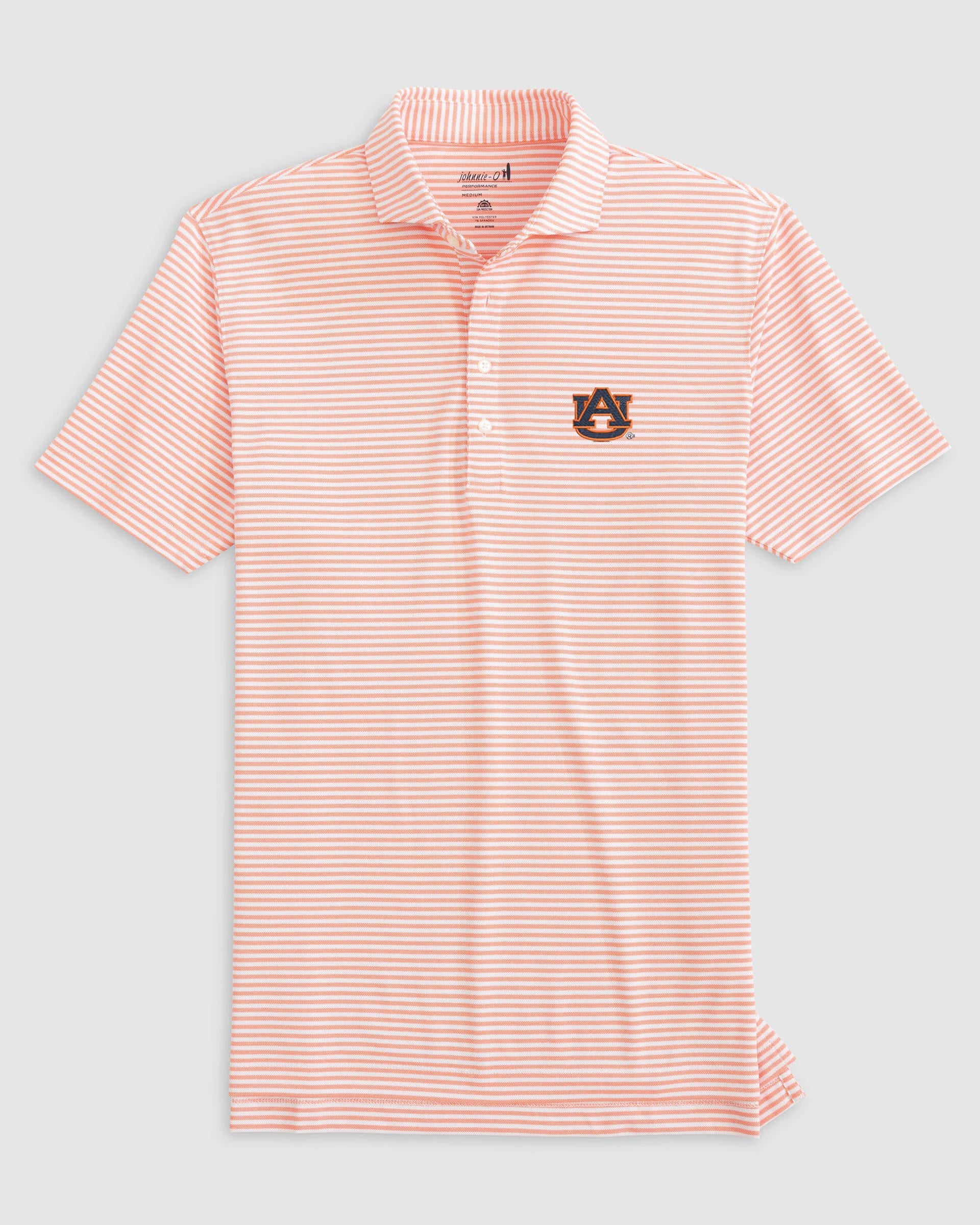 Auburn Stetsons Striped Performance Mesh Polo