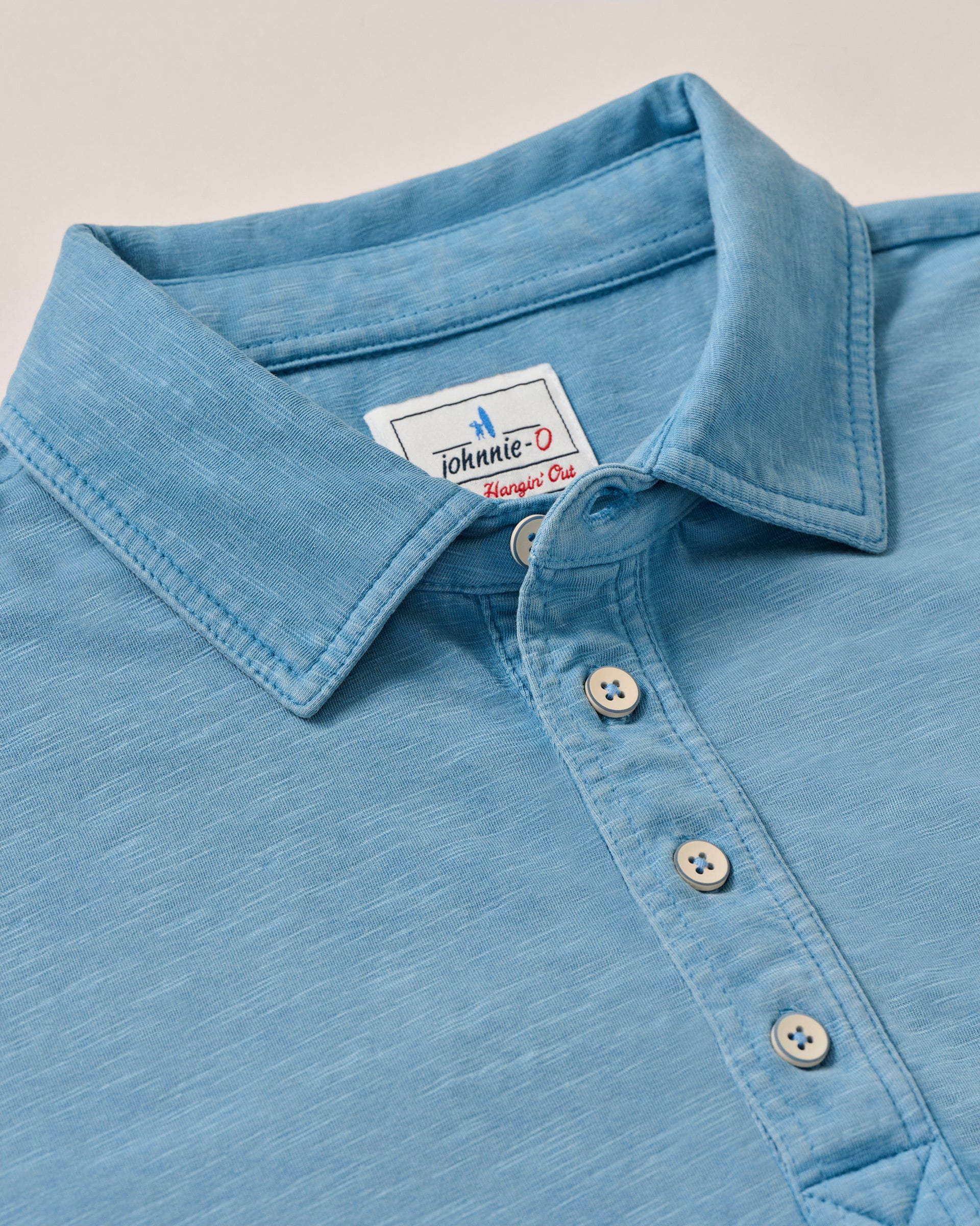 Long-Sleeve Original 4-Button Polo - Coastal Wash