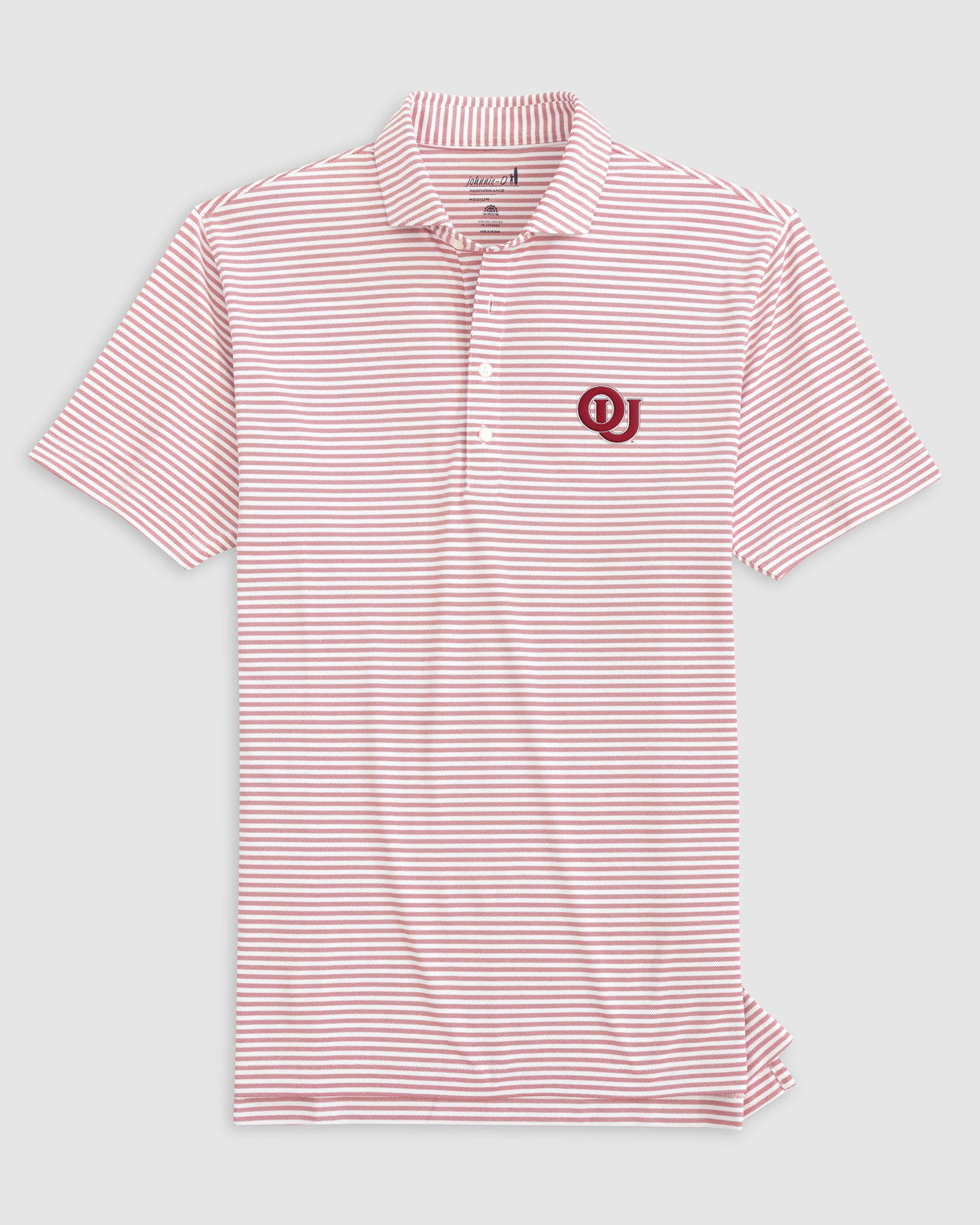 Oklahoma Stetsons Striped Performance Mesh Polo - Vault Logo