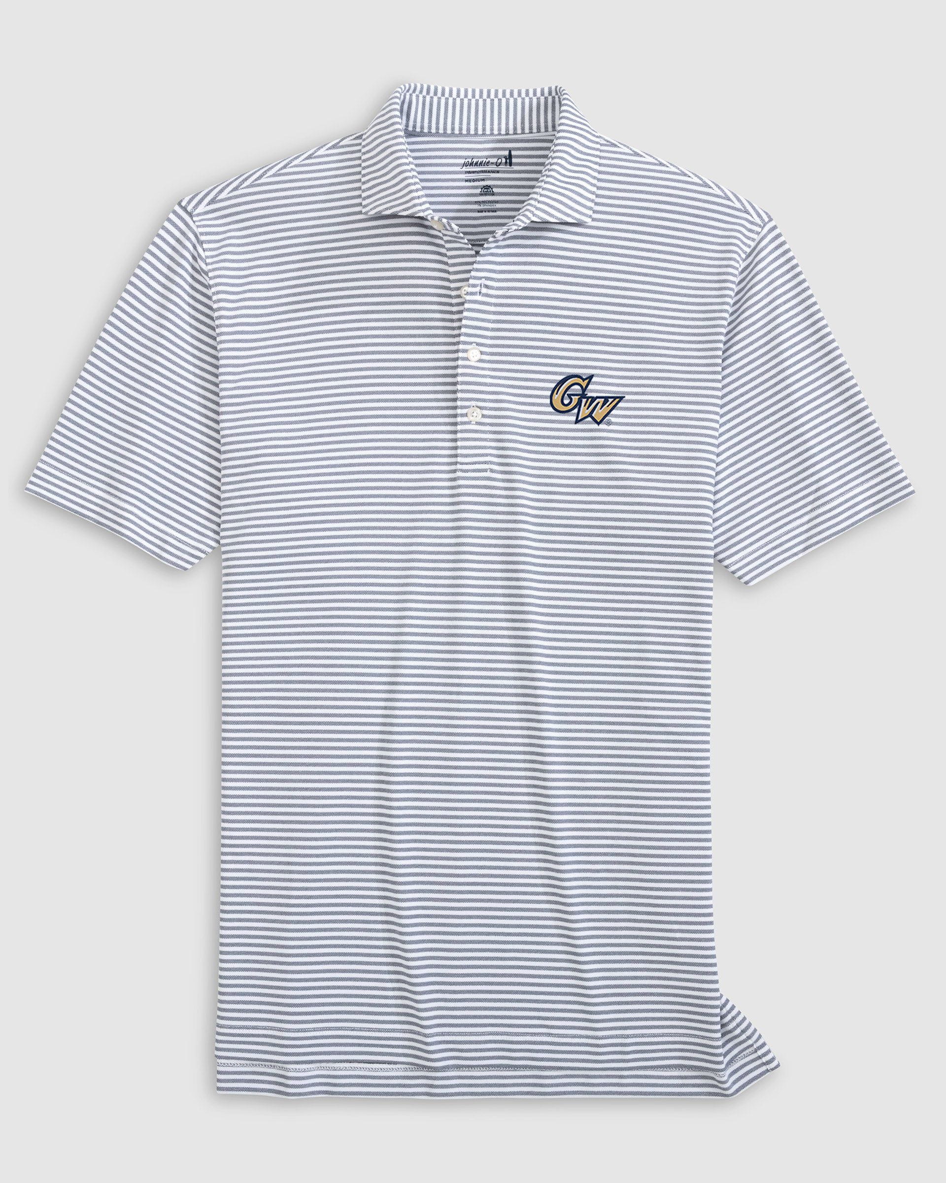 George Washington Stetsons Striped Performance Mesh Polo