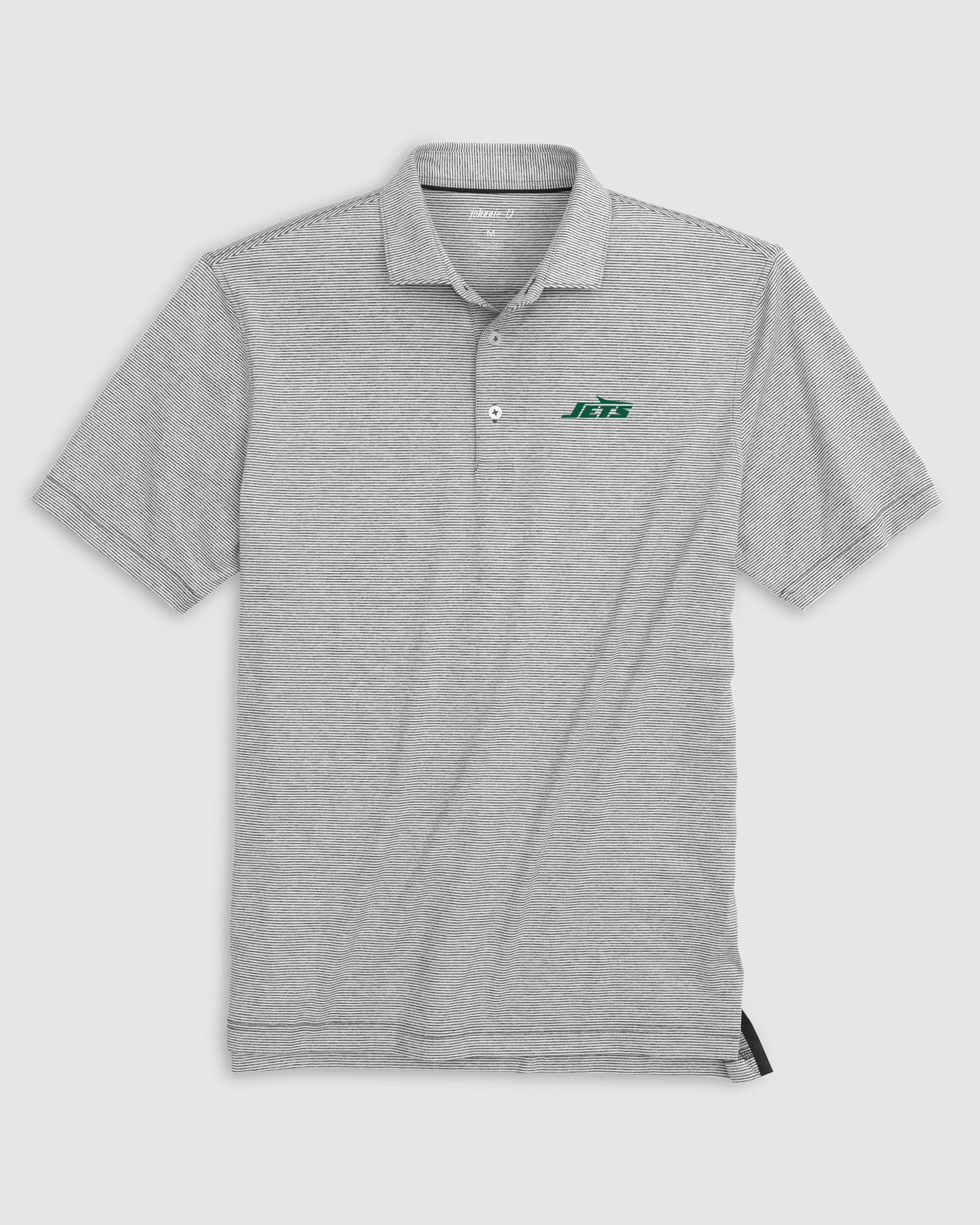 New York Jets Lyndonn Striped Performance Jersey Polo