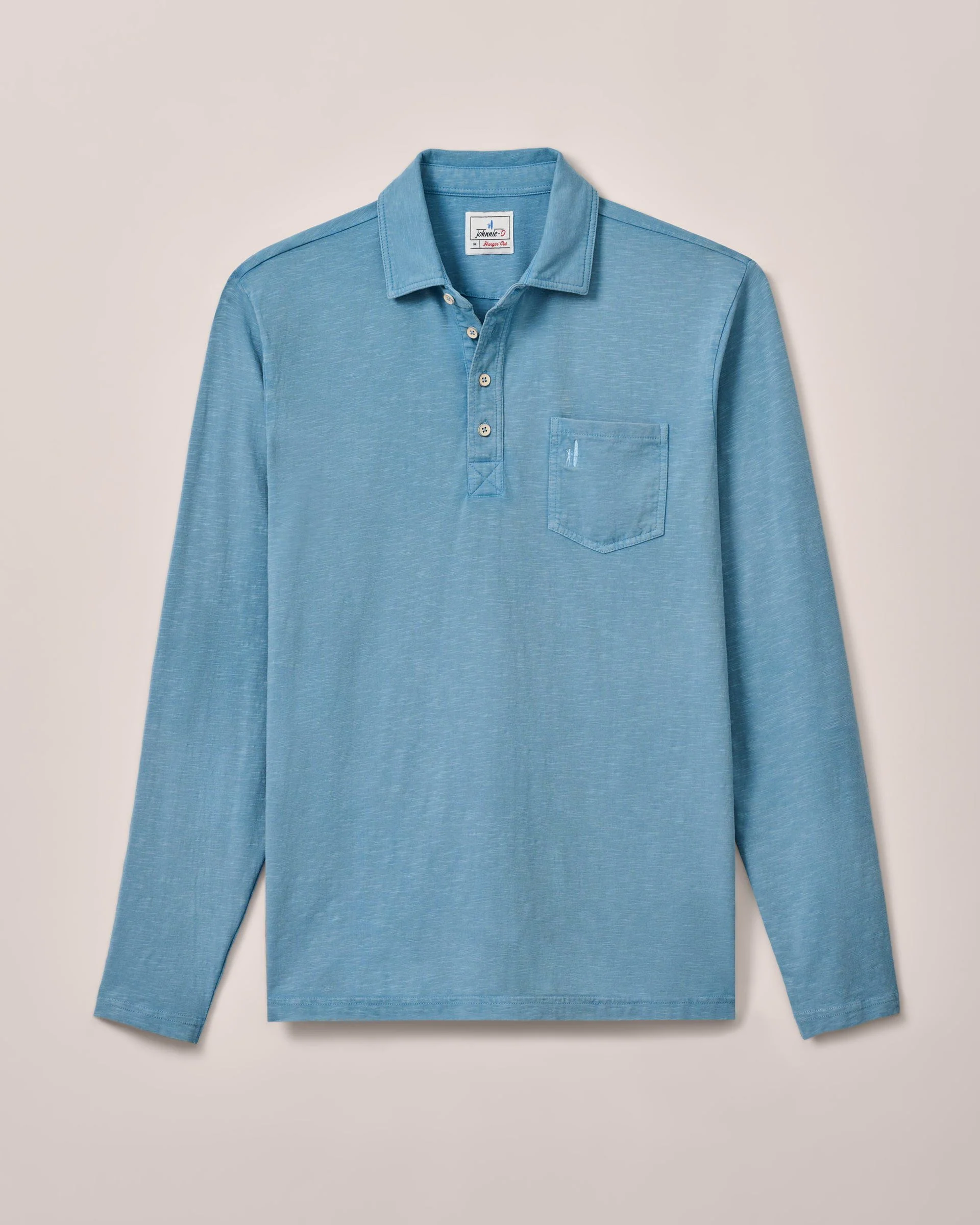 Long-Sleeve Original 4-Button Polo - Coastal Wash