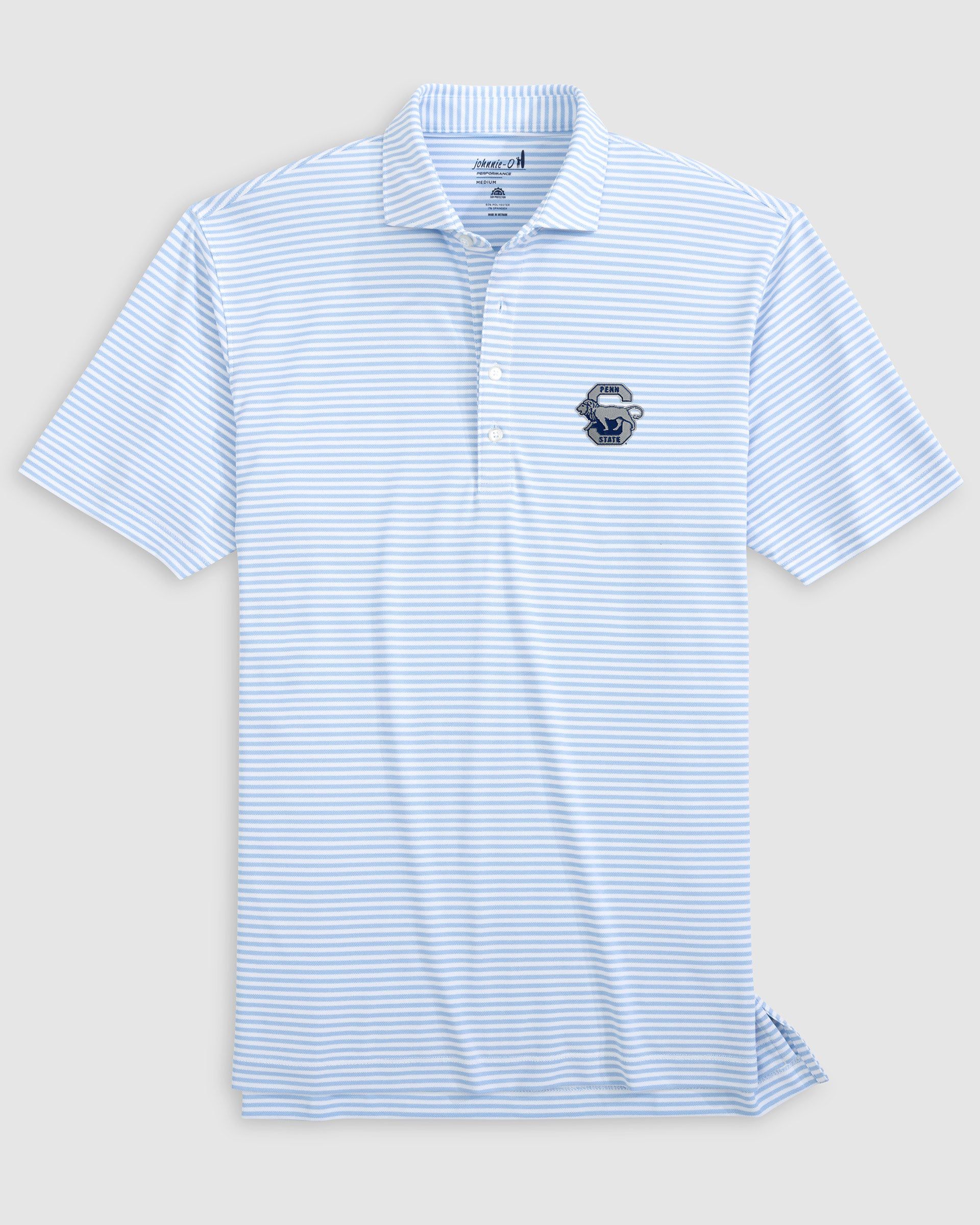 Penn State Stetsons Striped Performance Mesh Polo - Vault Logo