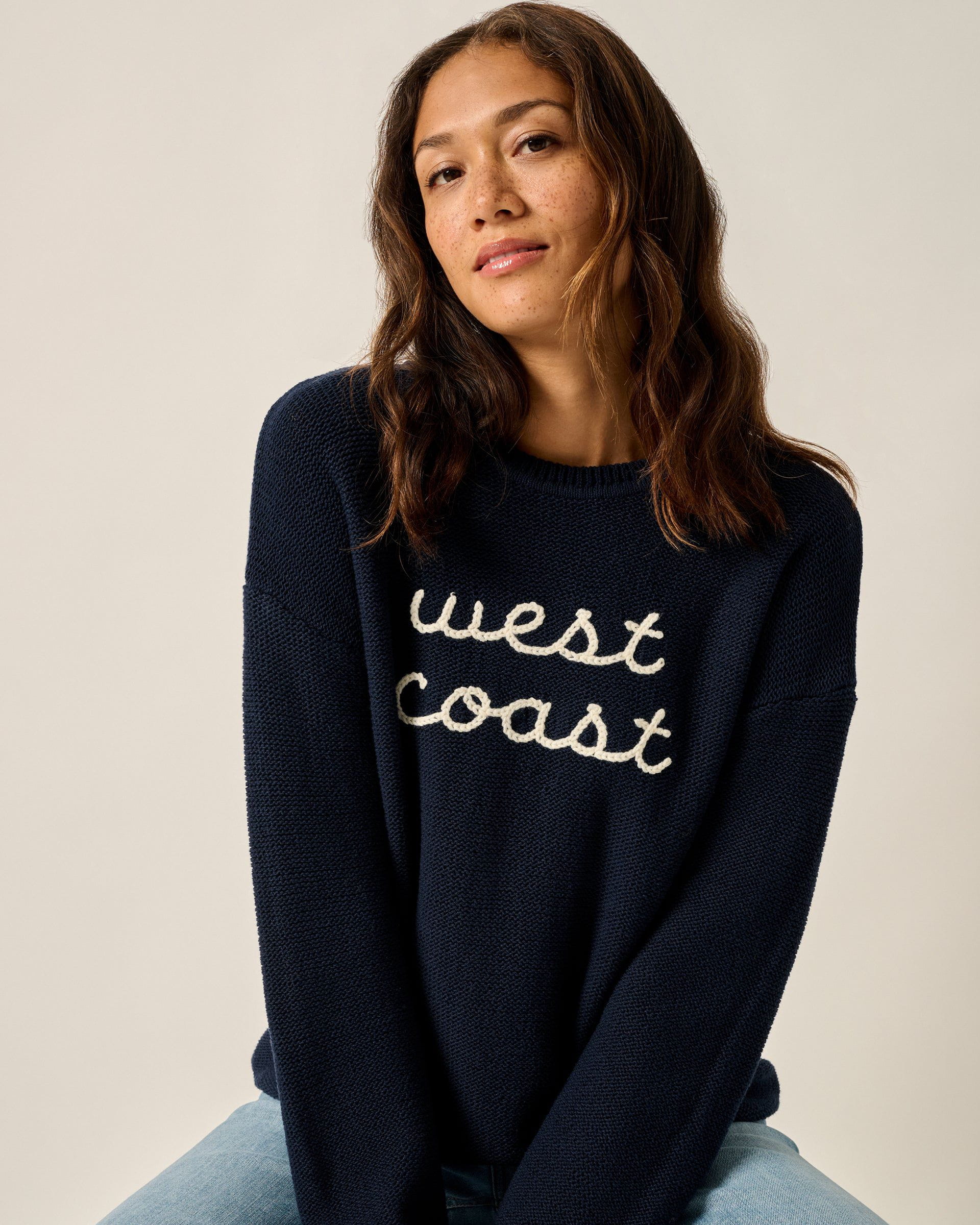 Coastal Chloe Cotton Blend Crewneck Sweater